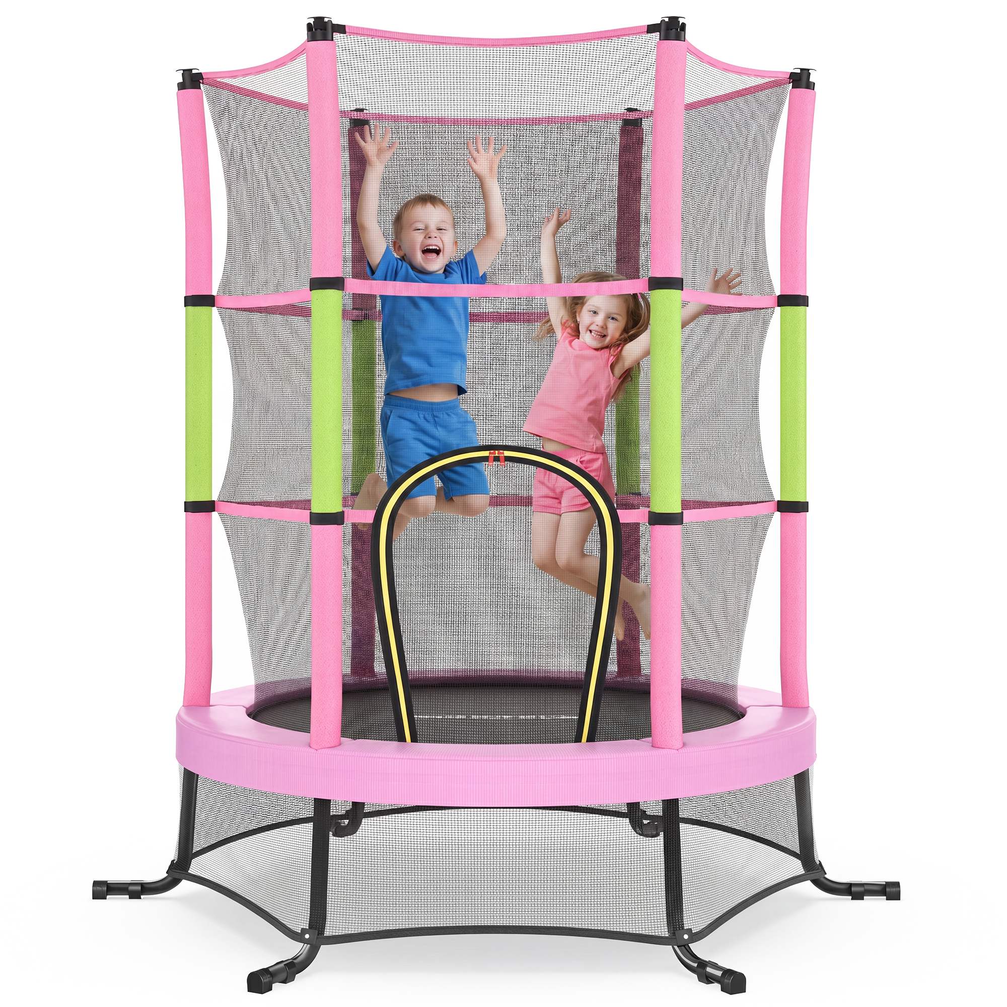 ARCORI 6 ft Kids Trampoline with Enclosure - Pink - Indigo Home