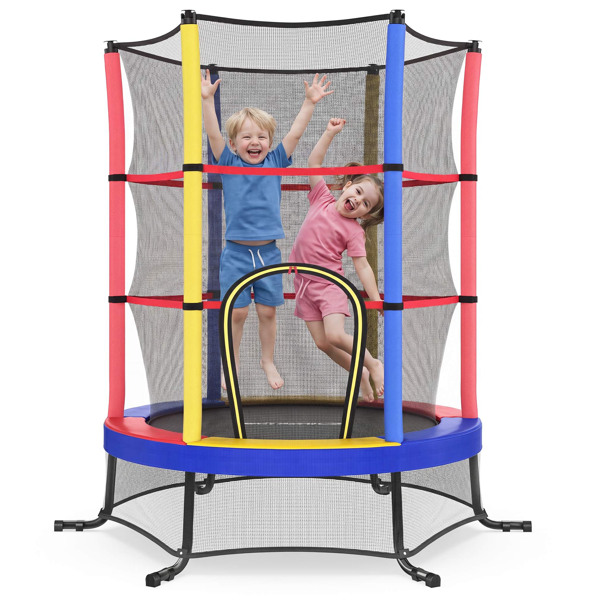 ARCORI 6 ft Kids Trampoline with Enclosure - Multicolour - Indigo Home