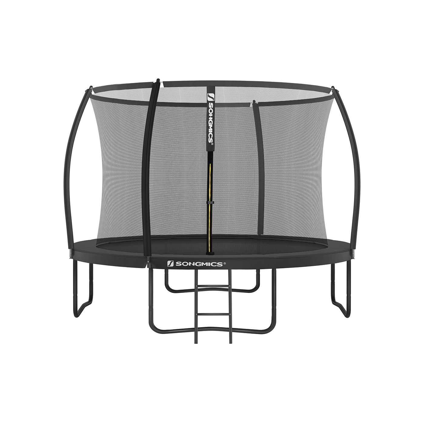 Trampoline - ZARTTO Round 305, 366 cm TUV-Certified with Safety Kit - Black - Indigo Home