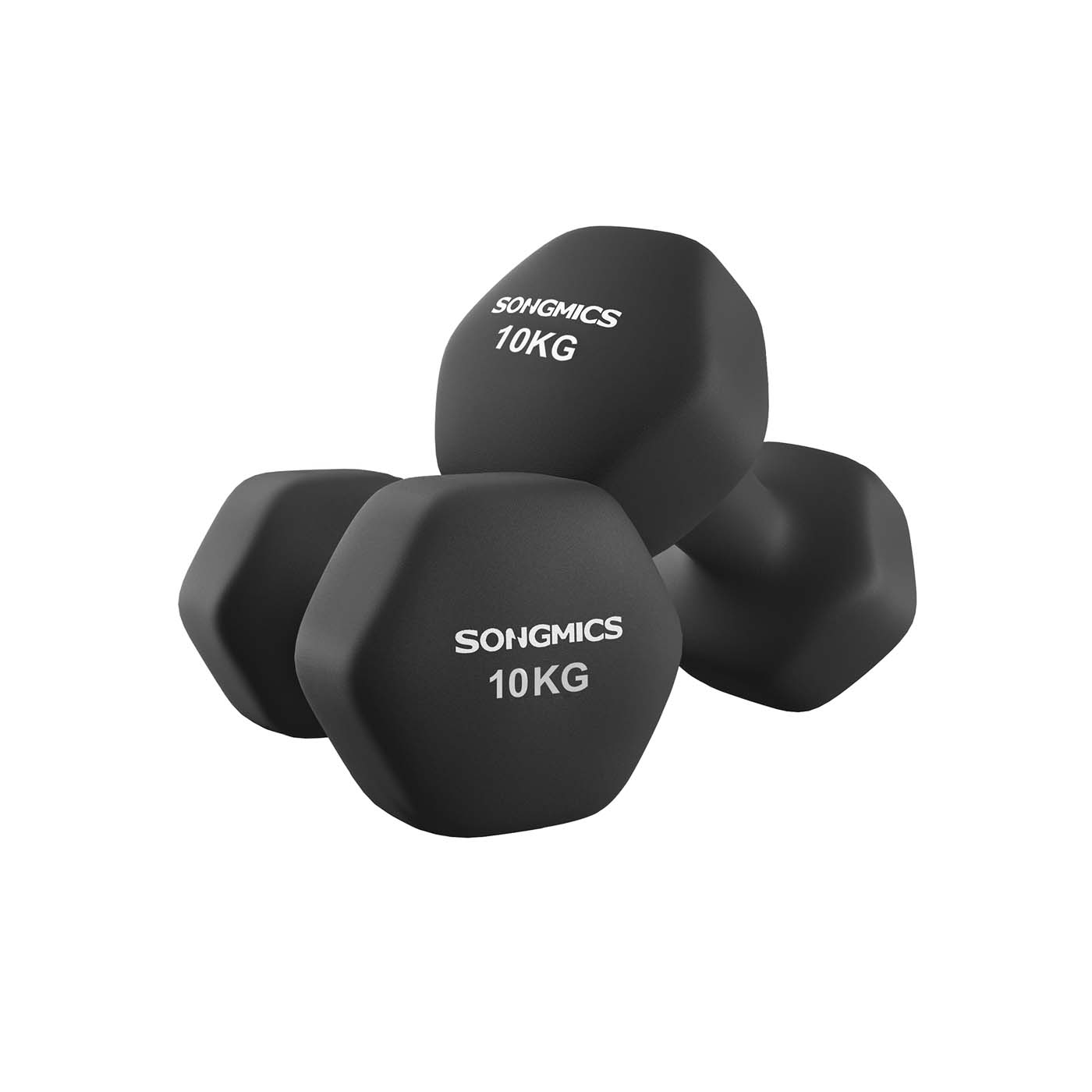 THORNWICKE Dumbbell Set with Neoprene Coating 10kg - Black - Indigo Home