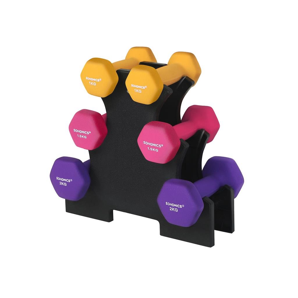Hex Dumbbells Set with Stand - Indigo Home