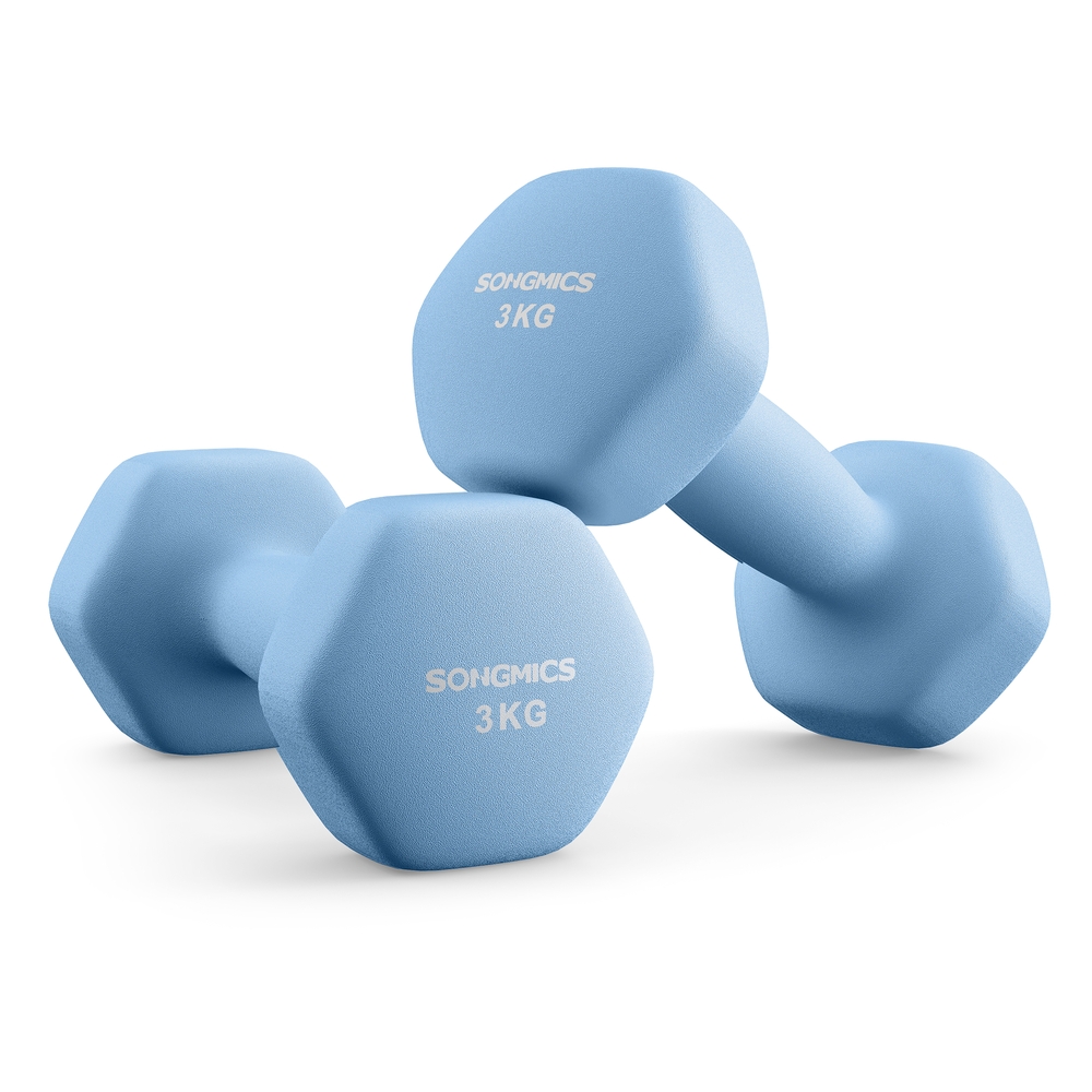 TEXOVU Set of 2 Hex Dumbbells - Pale Blue - Indigo Home