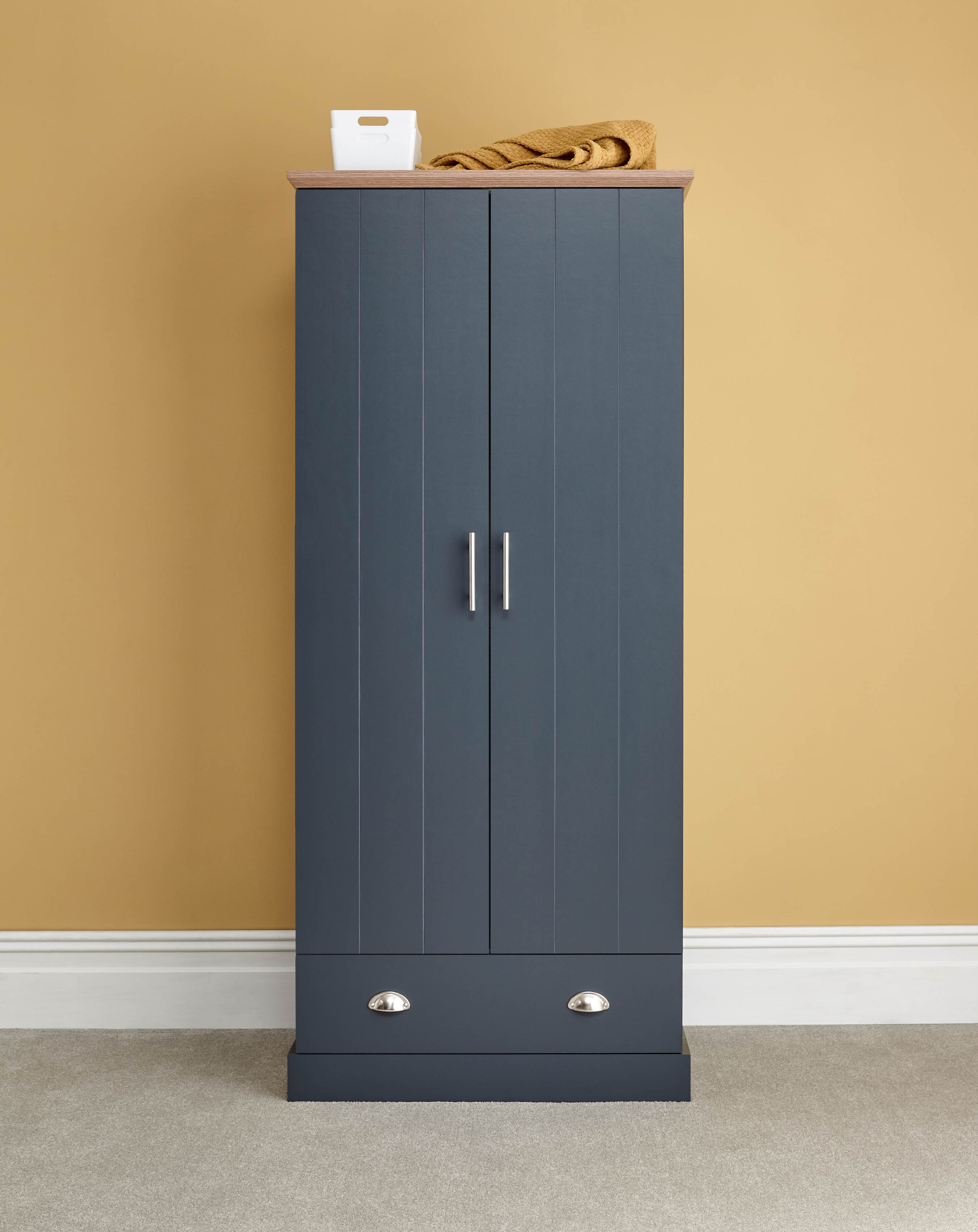 Wardrobe - KESWICK 2 Door Wardrobe Slate Blue 78cm - Campbell Craft
