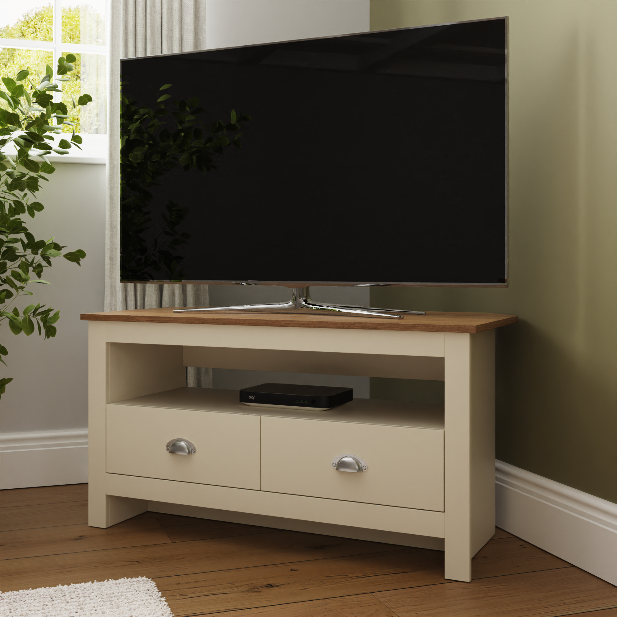 Lancaster Corner Tv Unit Cream - Campbell Craft
