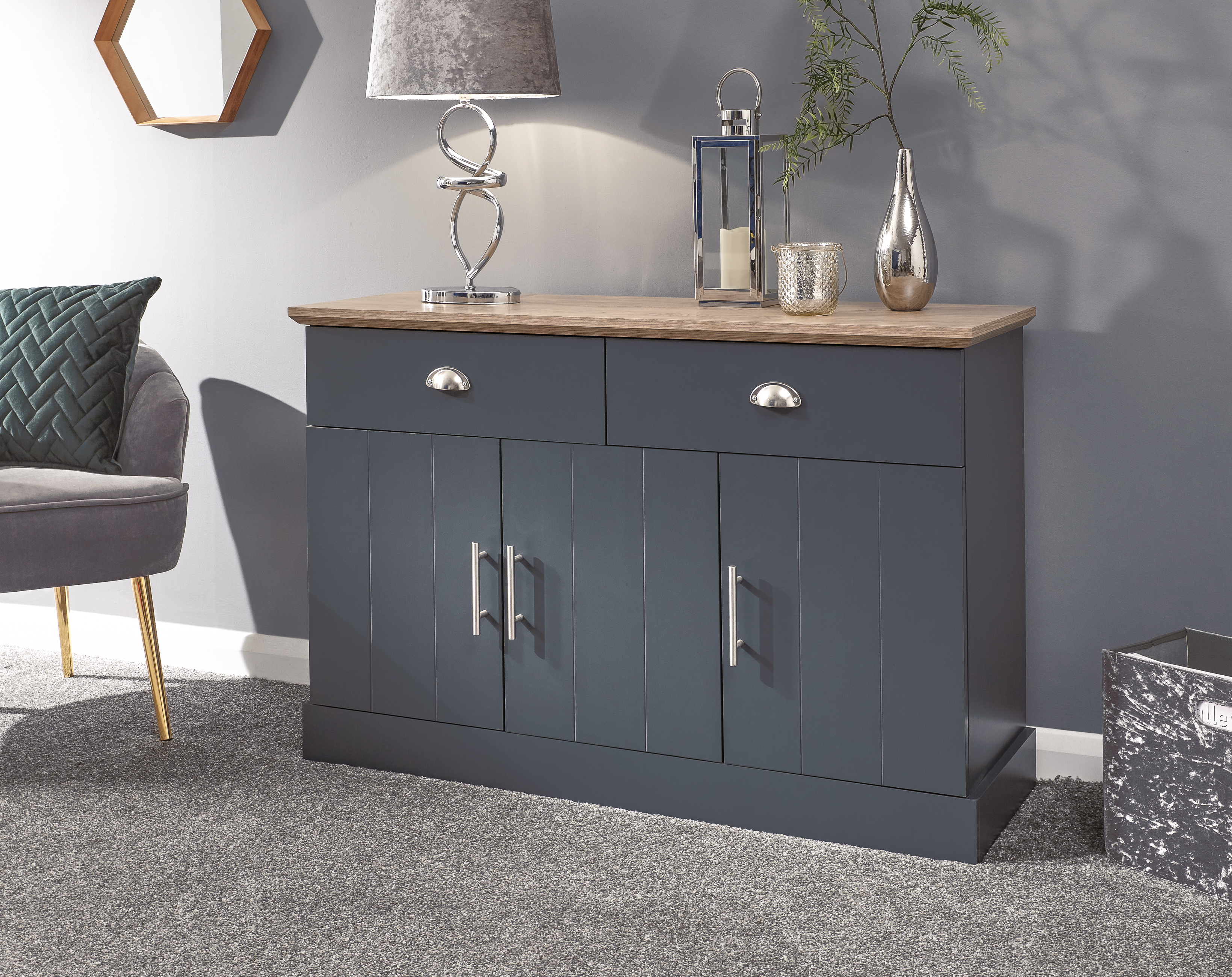 Kendal Large Sideboard Slate Blue - Campbell Craft