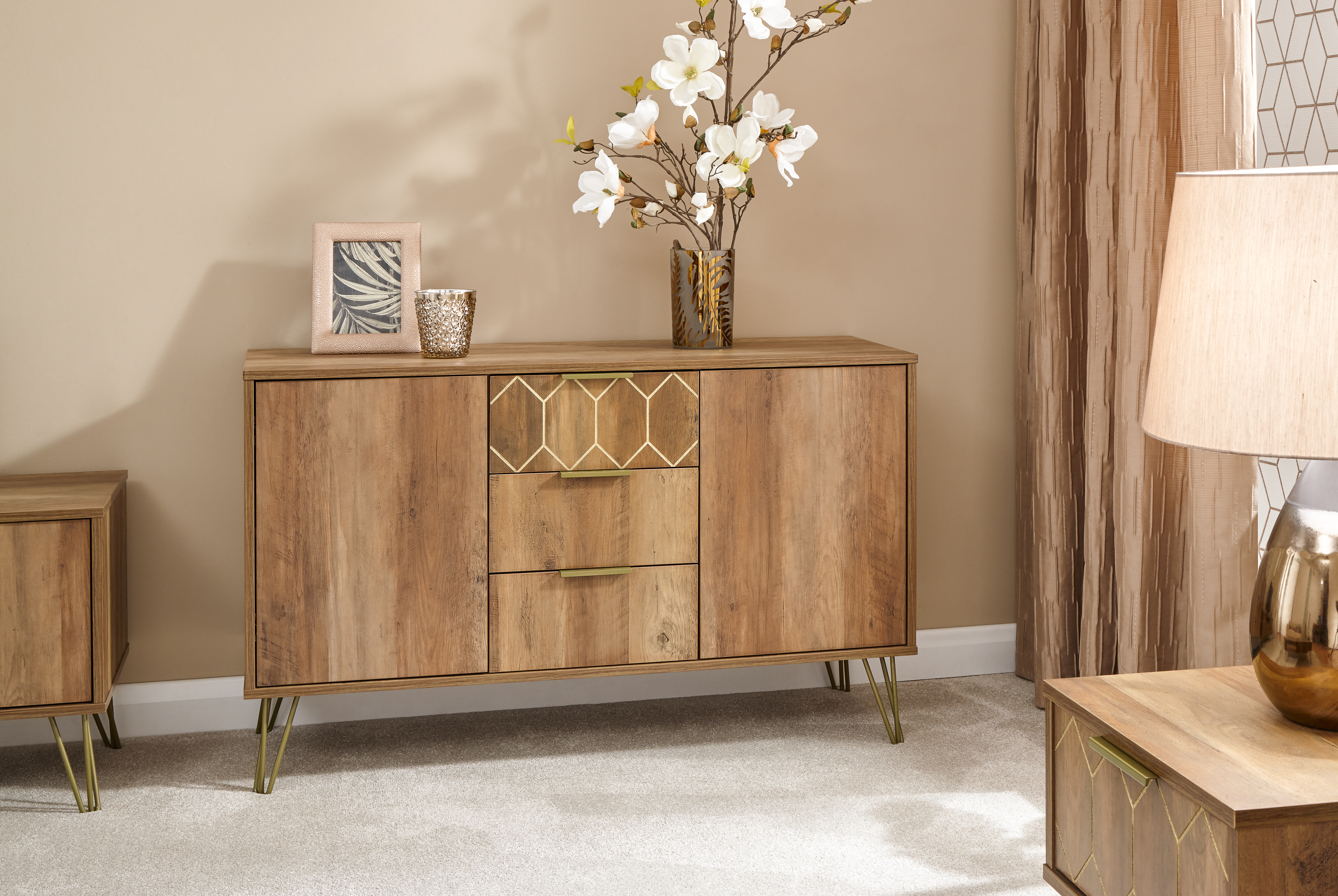 Orleans 2 Door 3 Drawer Cabinet - Mango - Campbell Craft