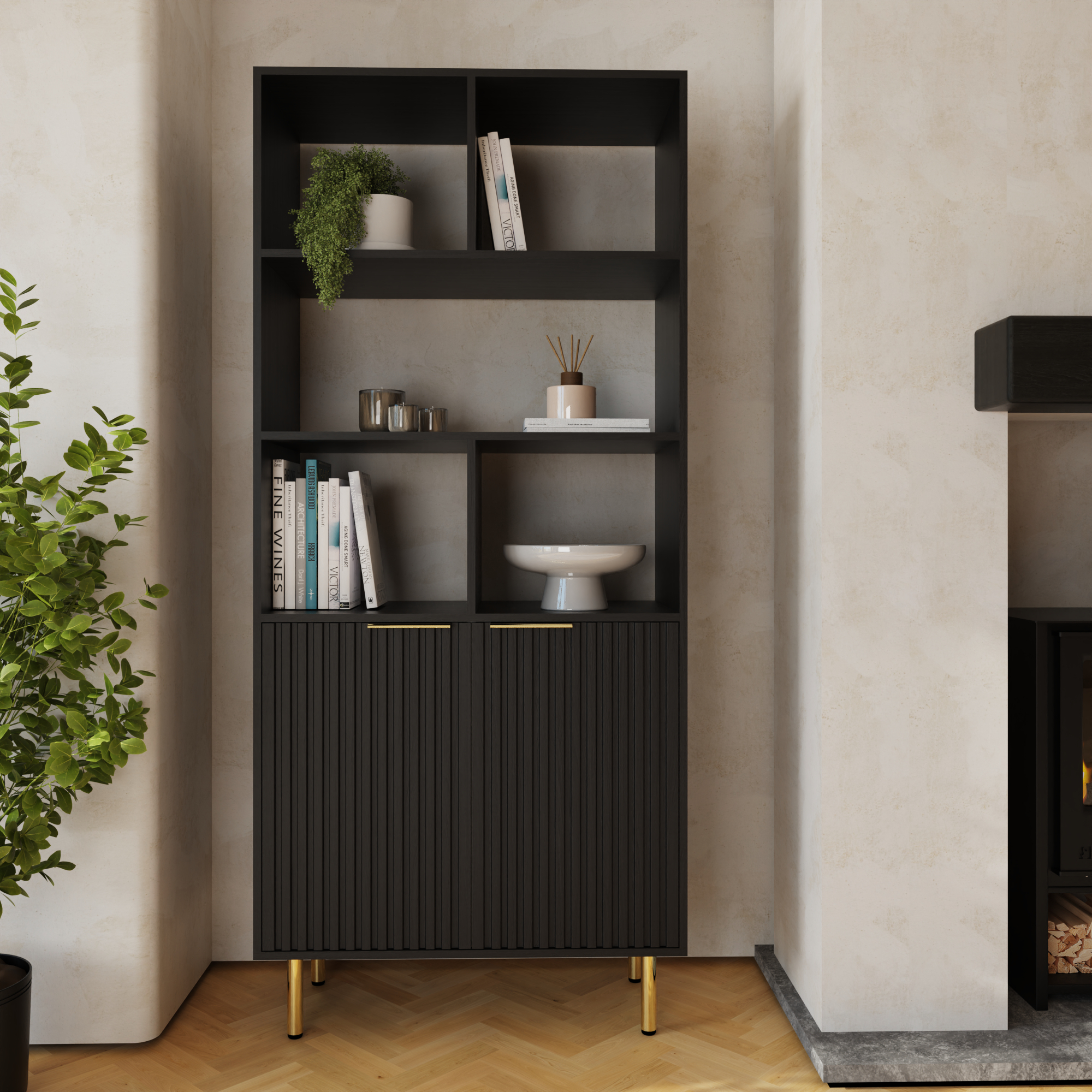 NIVARA Bookcase - Black - Campbell Craft