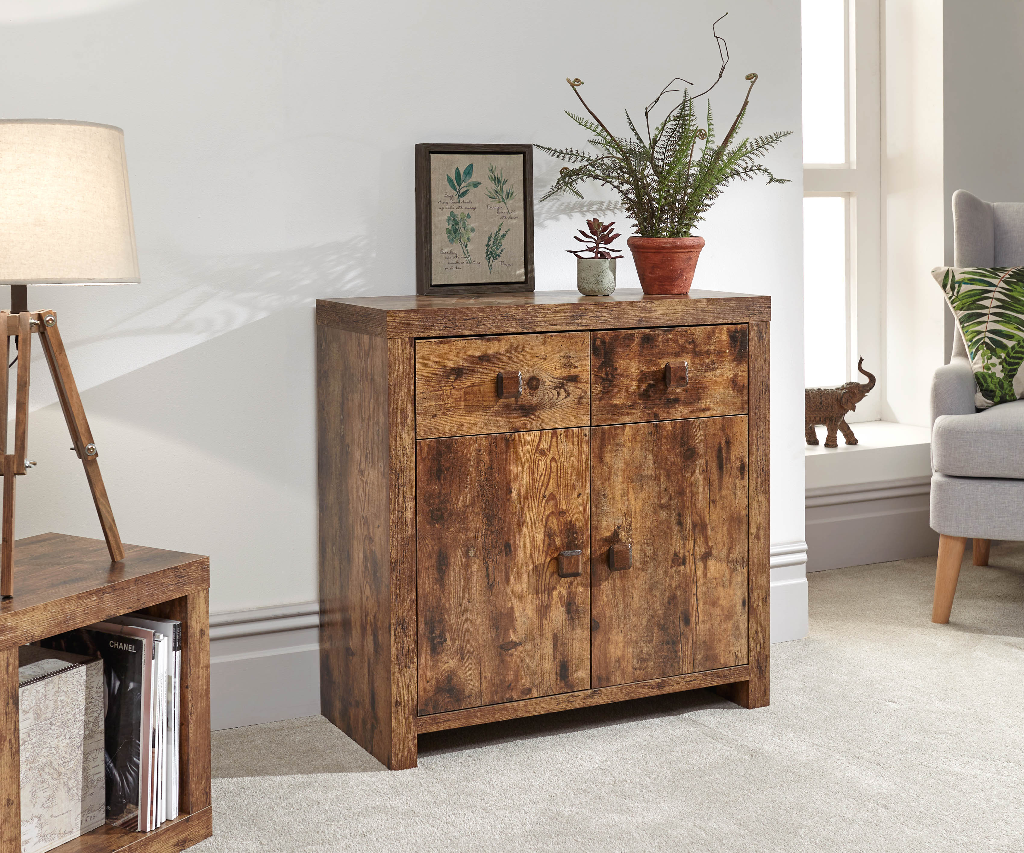 Jakarta Comact Sideboard with 2 Doors and 2 Drawers - Mango - Campbell Craft