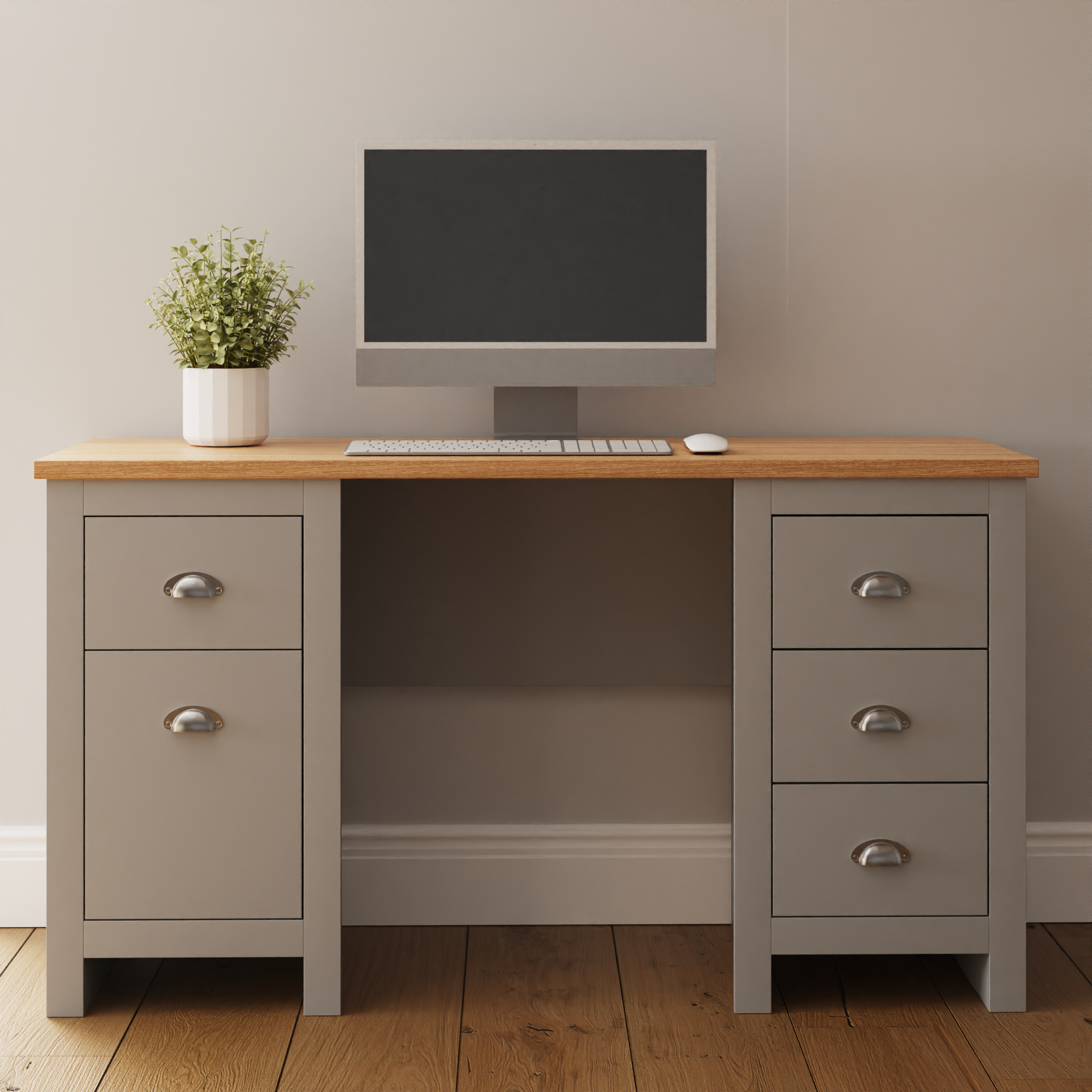 Lancaster Study Desk Grey - Campbell Craft