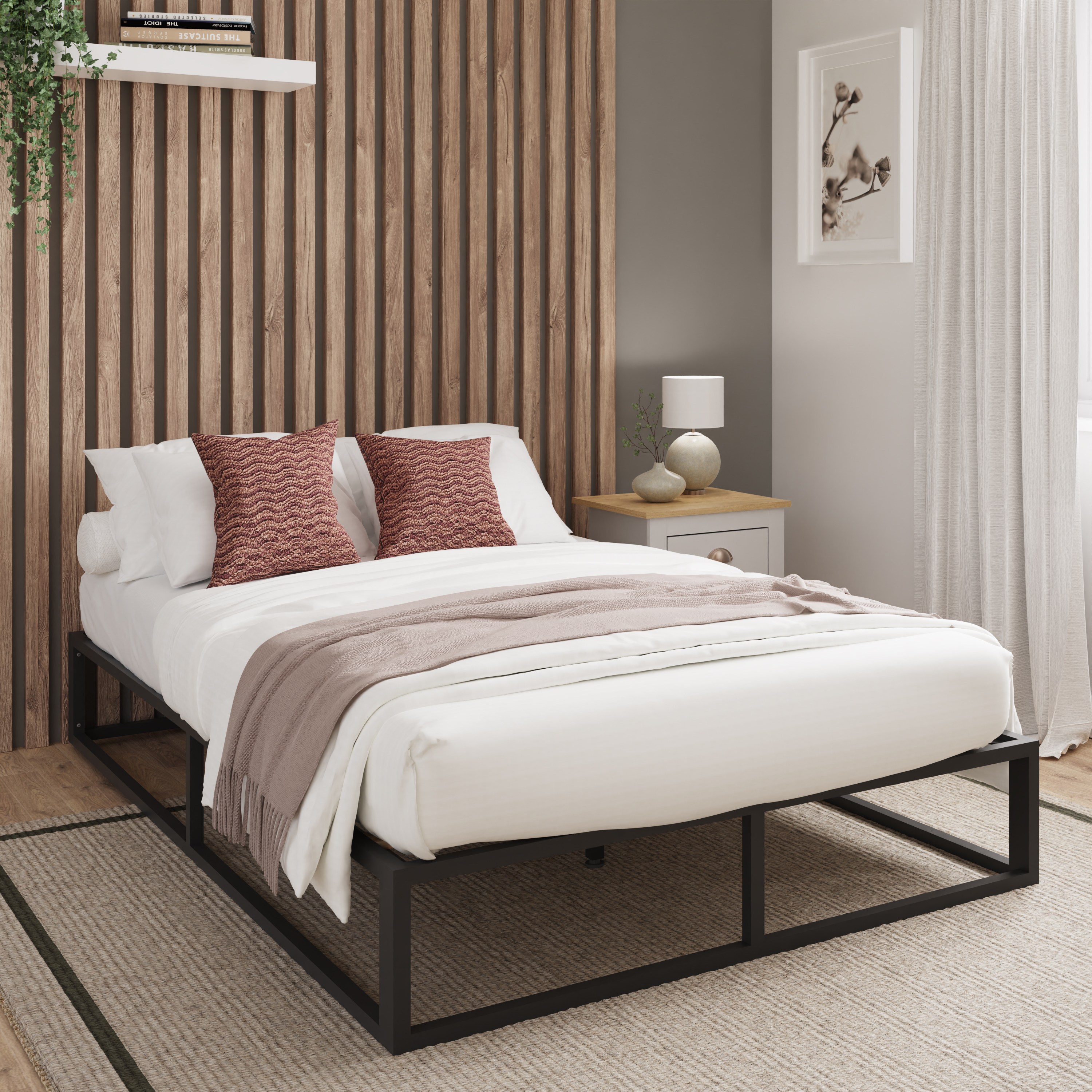 Platform Bed 120cm Black - Campbell Craft