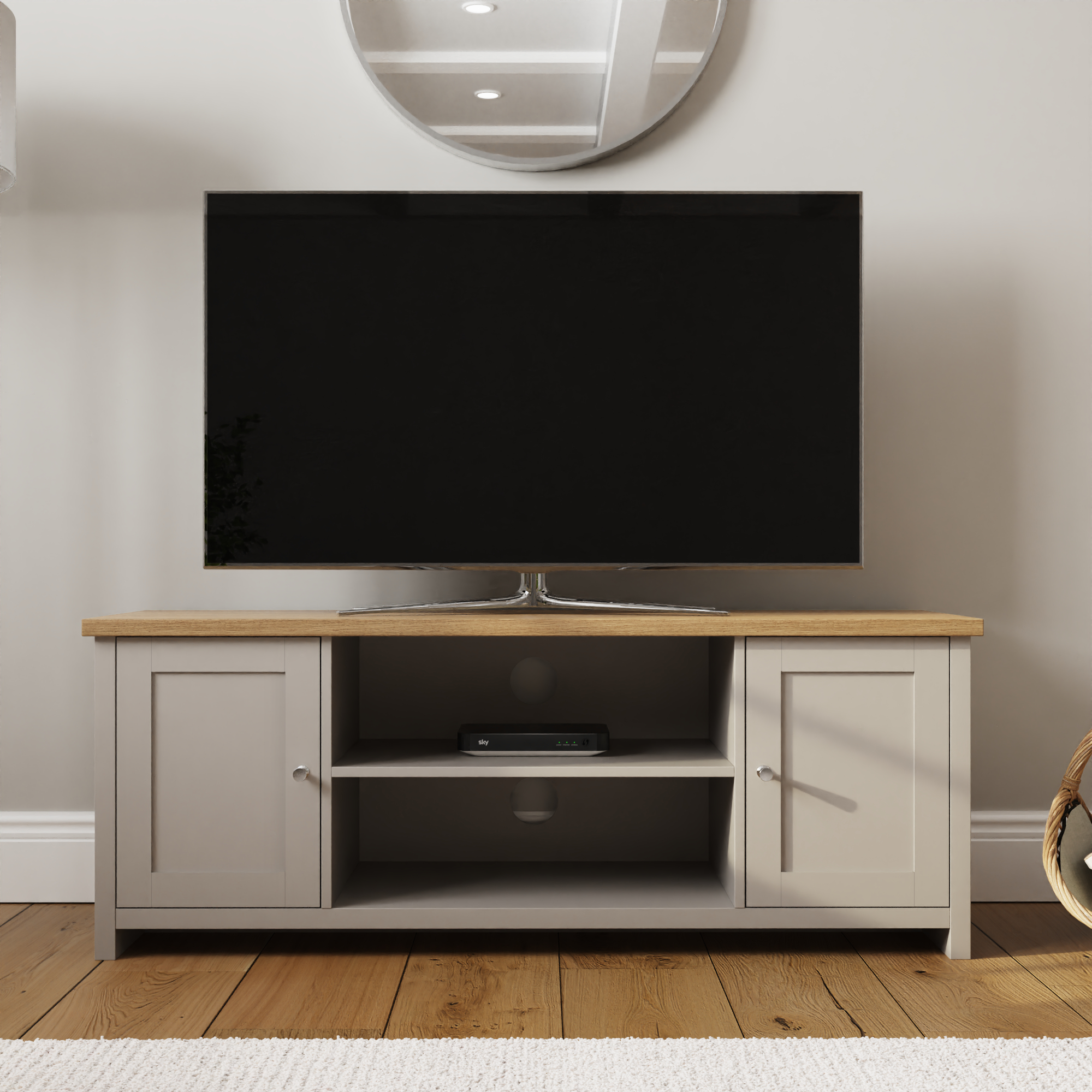 Lancaster Large TV Cabinet Grey - Campbell Craft