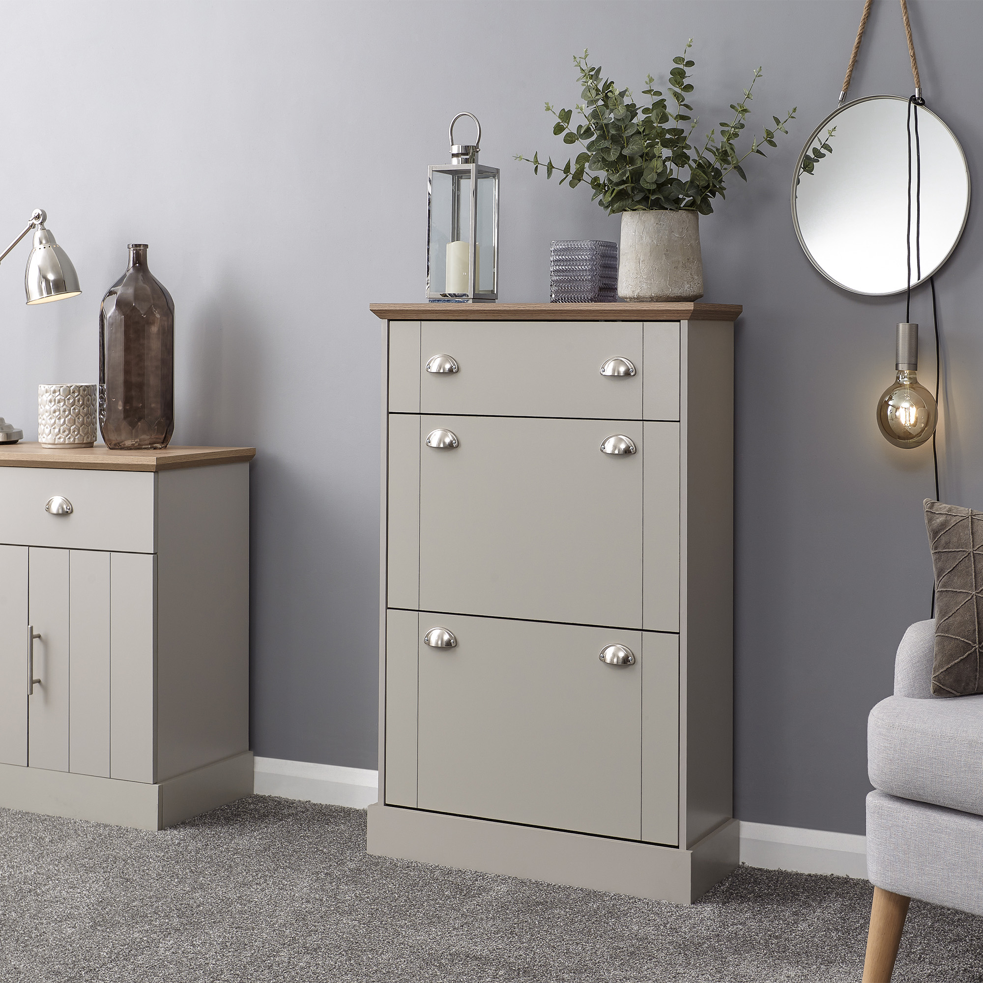 Kendal Deluxe Shoe Cabinet Grey - Campbell Craft