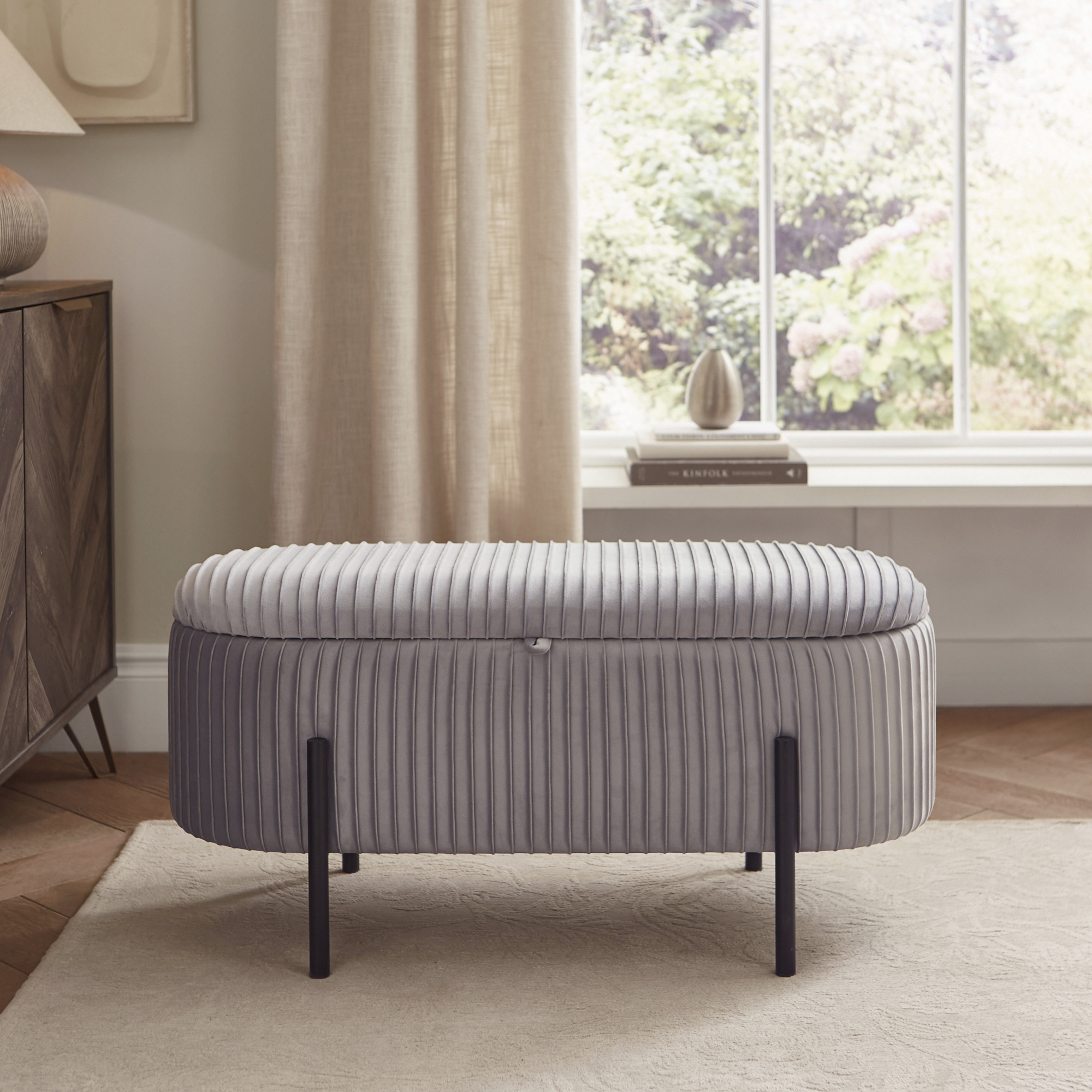 CASPIAN Storage Ottoman Small - Grey - Campbell Craft