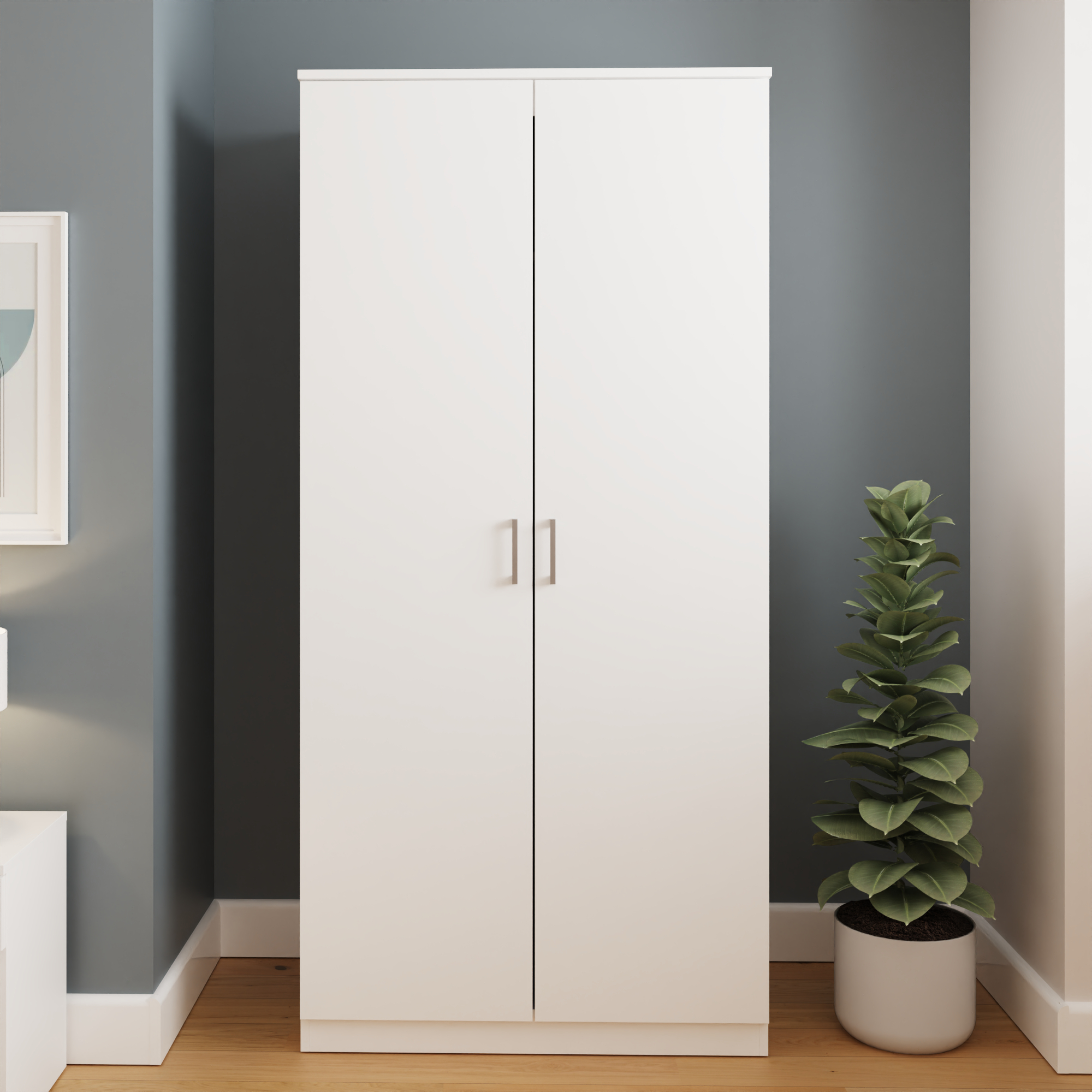 BRAIL 2 Door Wardrobe White - 79cm