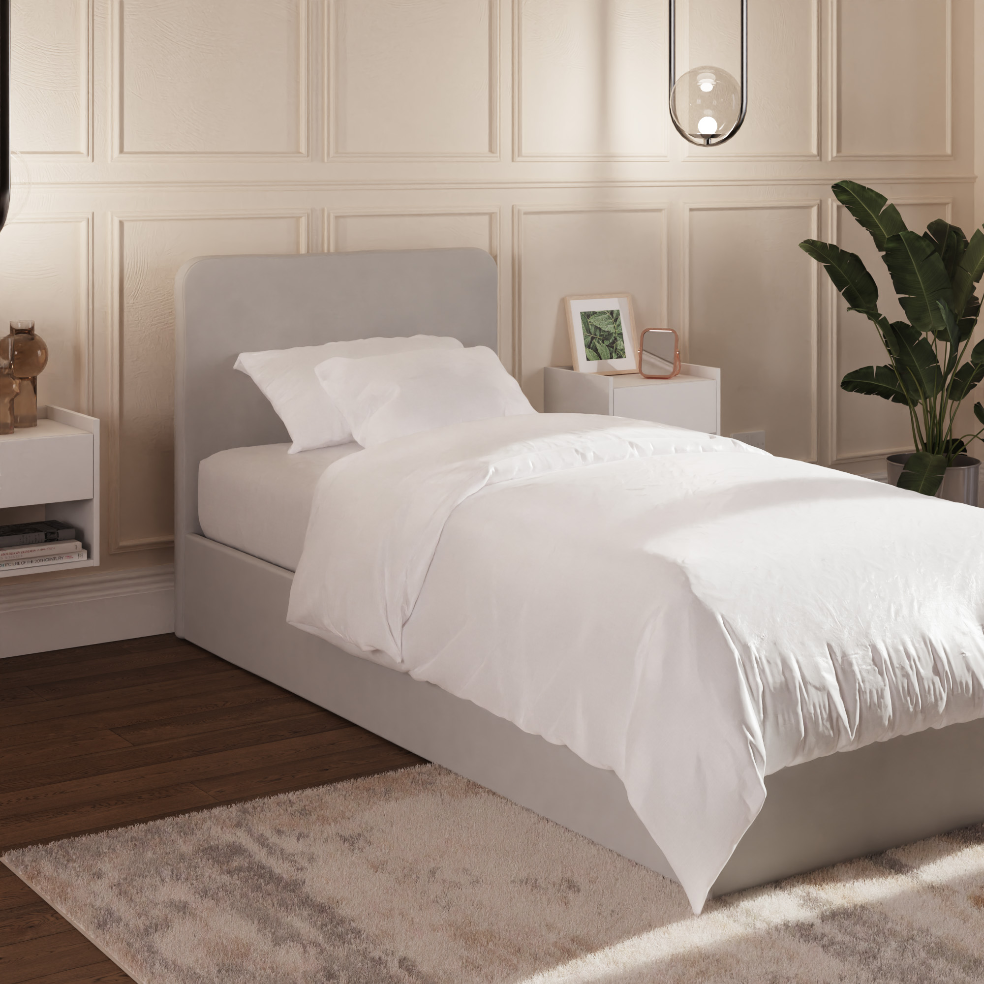 Single Bed - CHESWICK 3ft Ottoman Soft Grey - Campbell Craft
