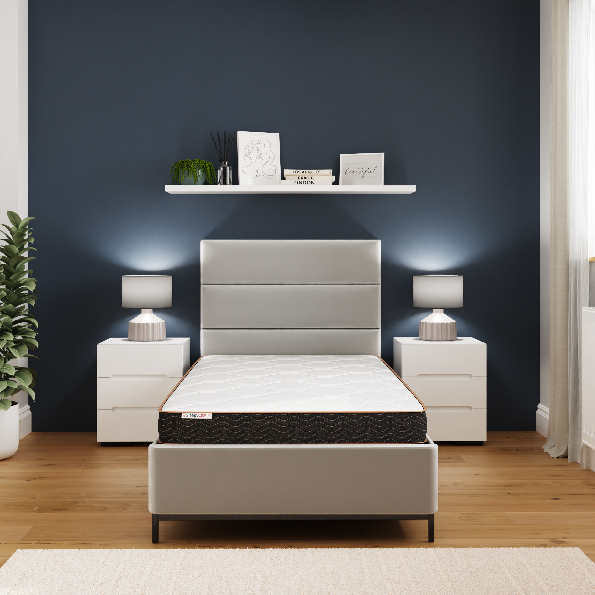 Single Mattress - ANGELA 3ft Bonnell Spring High Quality Durable Mattress White - Campbell Craft