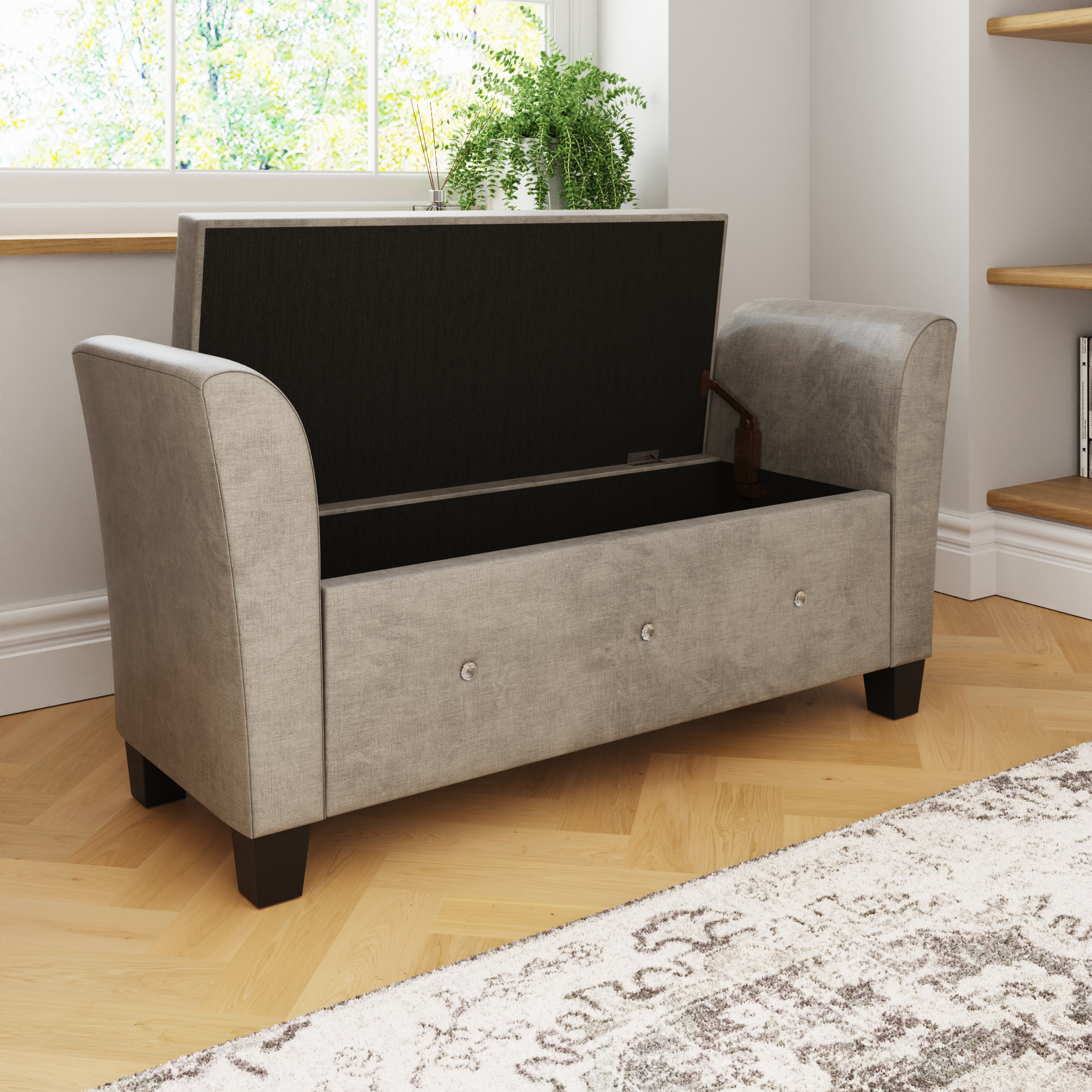 Verona Diamante Window Seat Silver Chenille - Campbell Craft