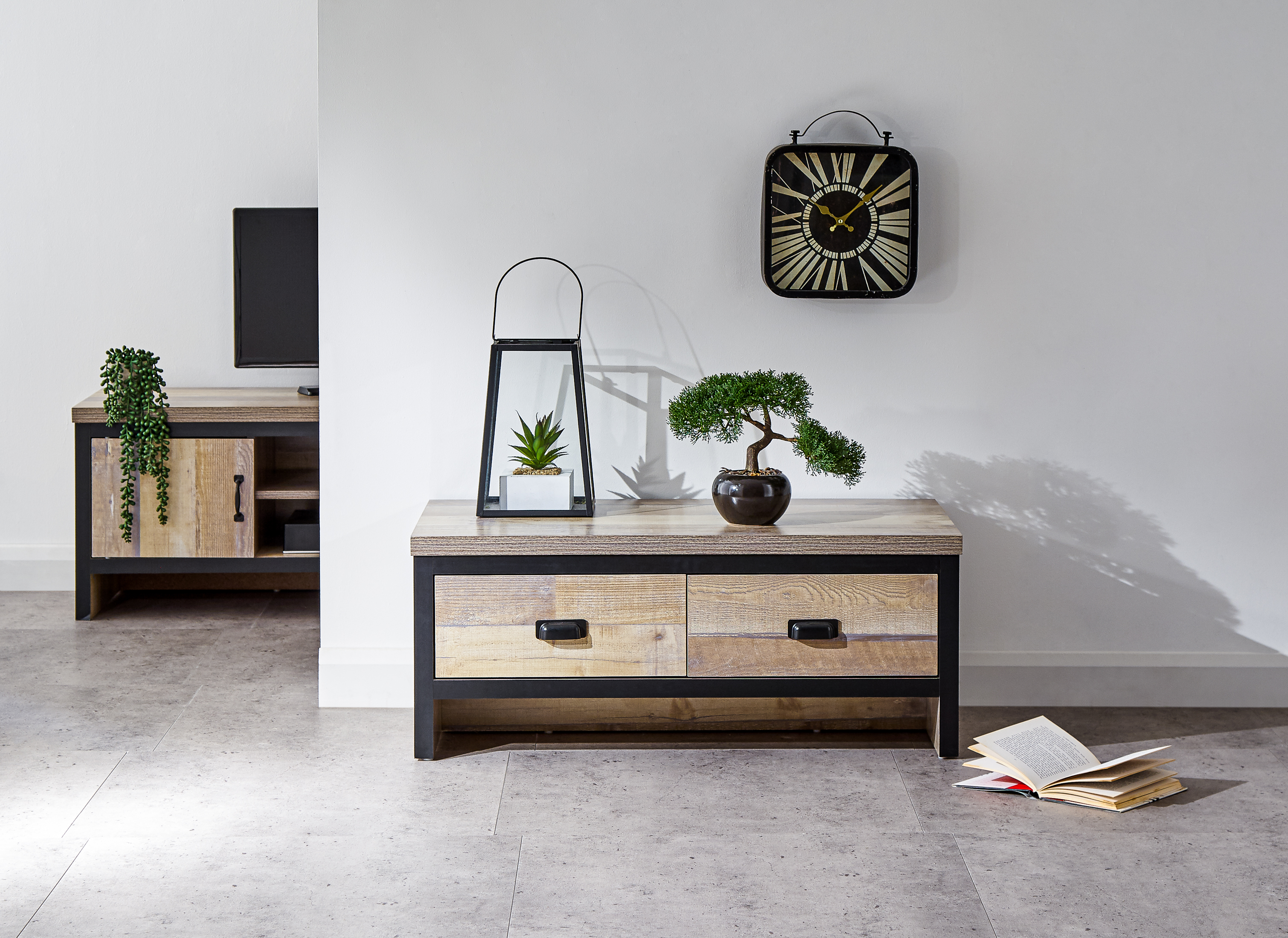 BELONA 2 Drawer Coffee Table Oak - Campbell Craft