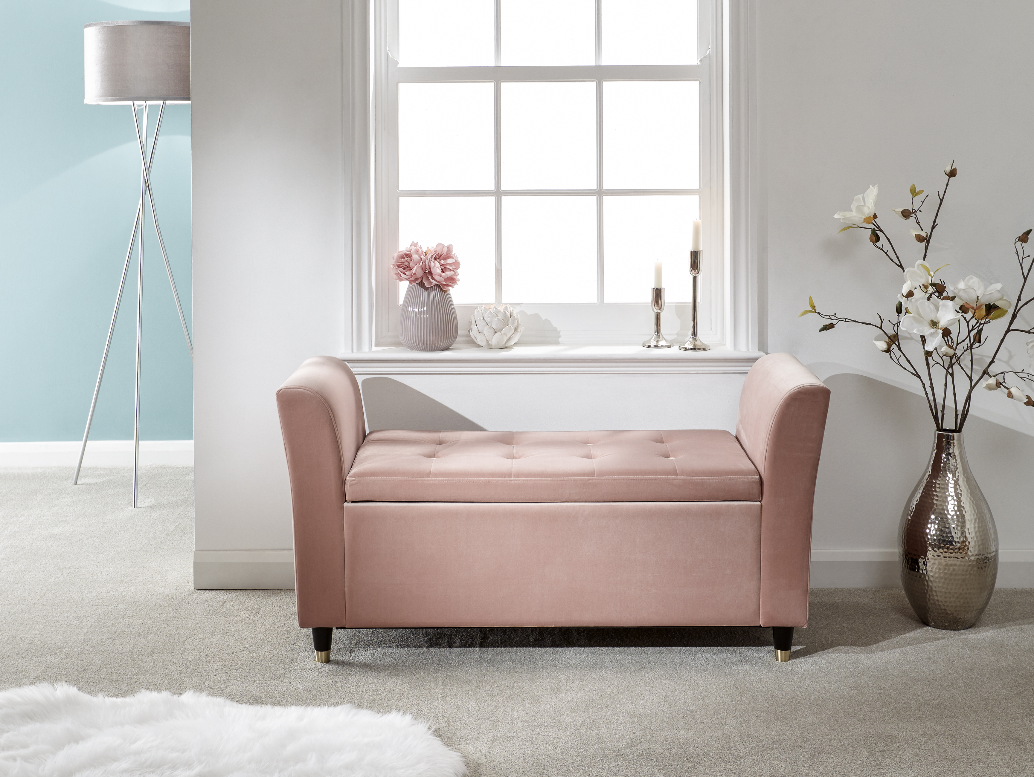 Genoa Window Seat Blush Pink Fabric - Campbell Craft