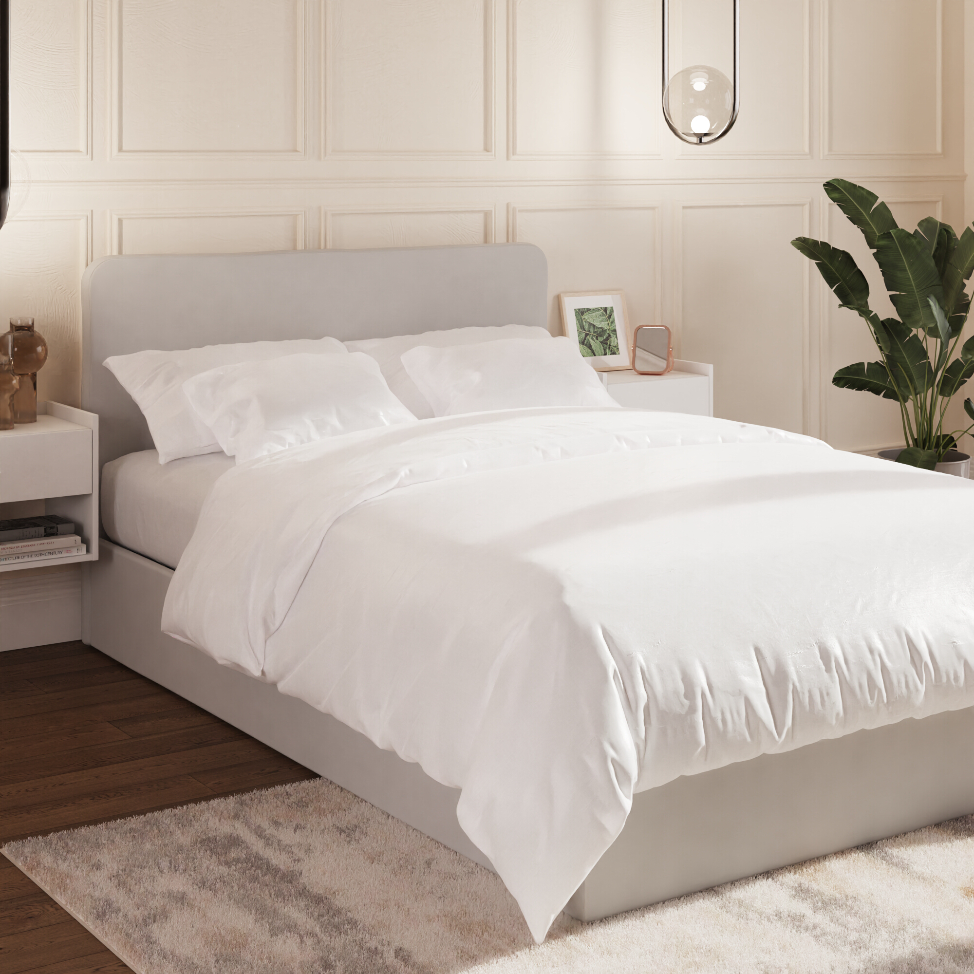 Small Double Bed - CHESWICK 4ft Ottoman Soft Grey - Campbell Craft