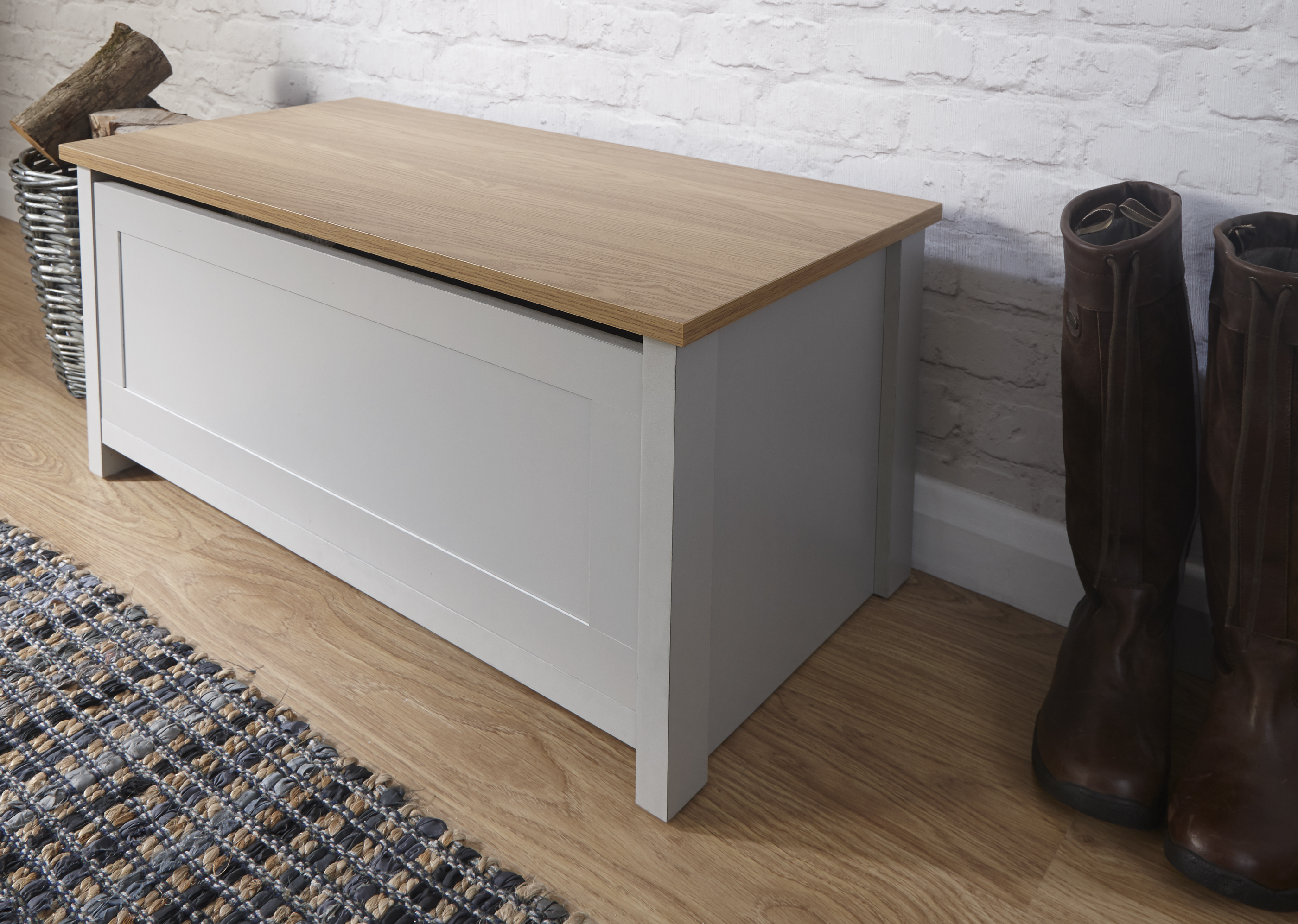 Lancaster Ottoman Storage Grey - Campbell Craft