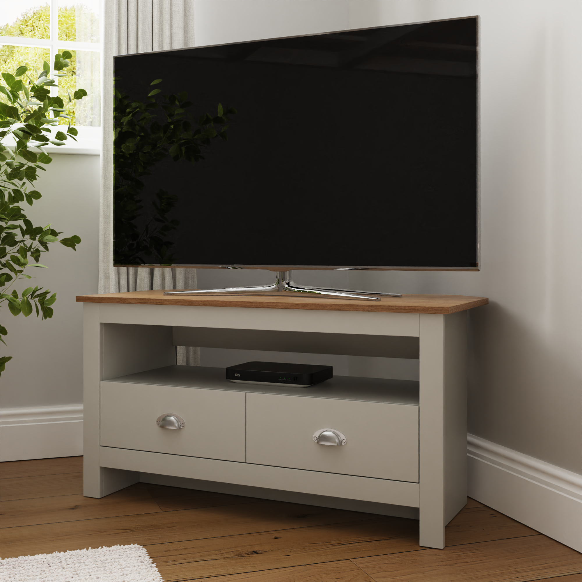 Lancaster Corner Tv Unit Grey - Campbell Craft