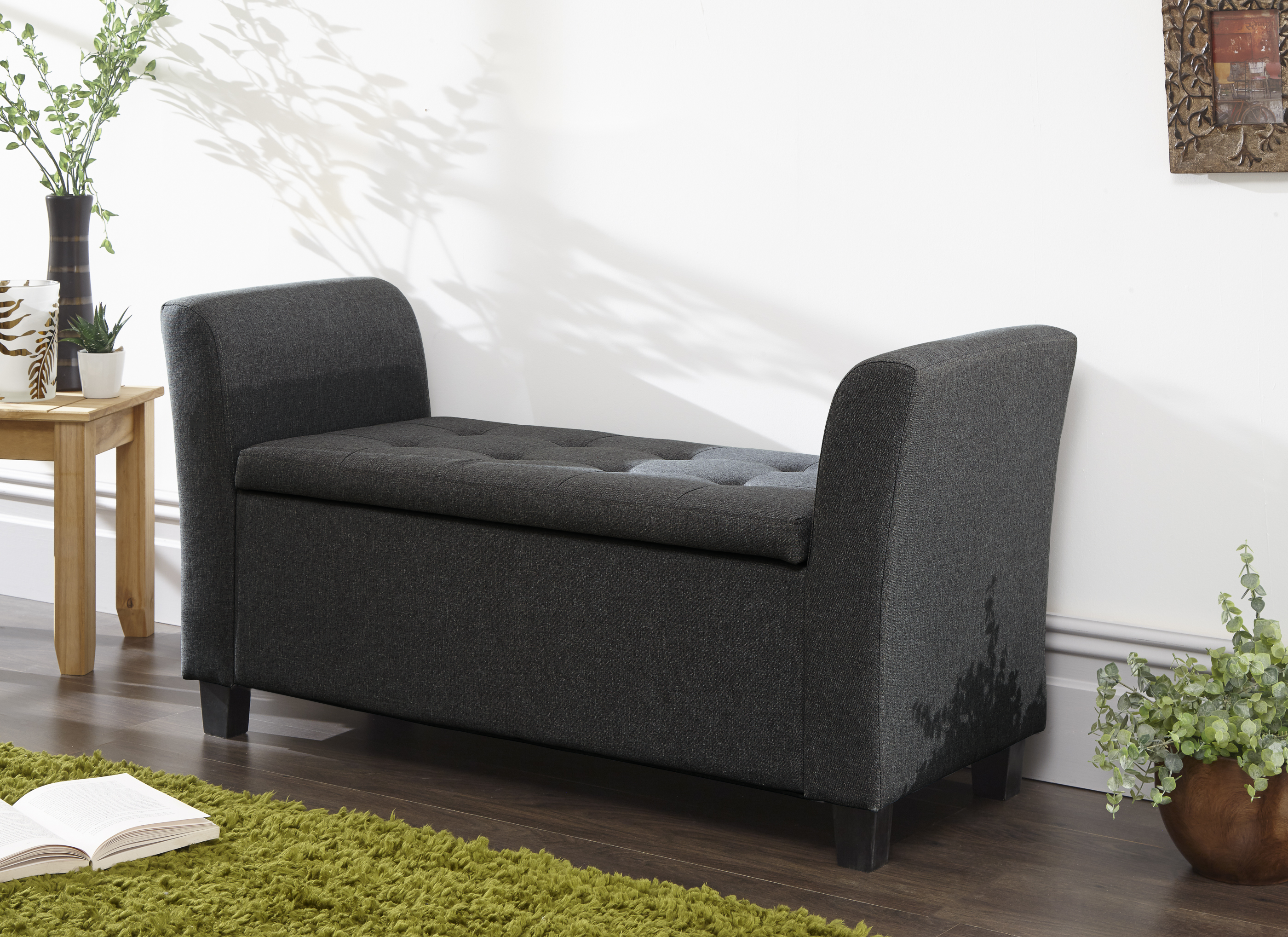 Verona Window Seat Charcoal Fabric - Campbell Craft