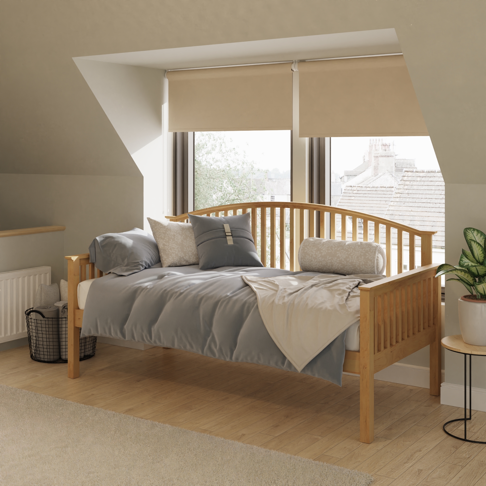 Madrid Wooden Day Bed Only Oak - Campbell Craft