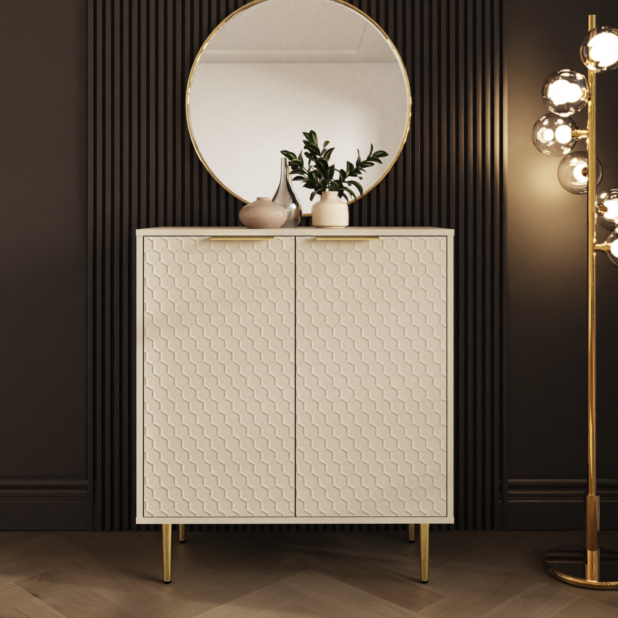 AZIEL Compact 2 Door Sideboard - Ivory - Campbell Craft