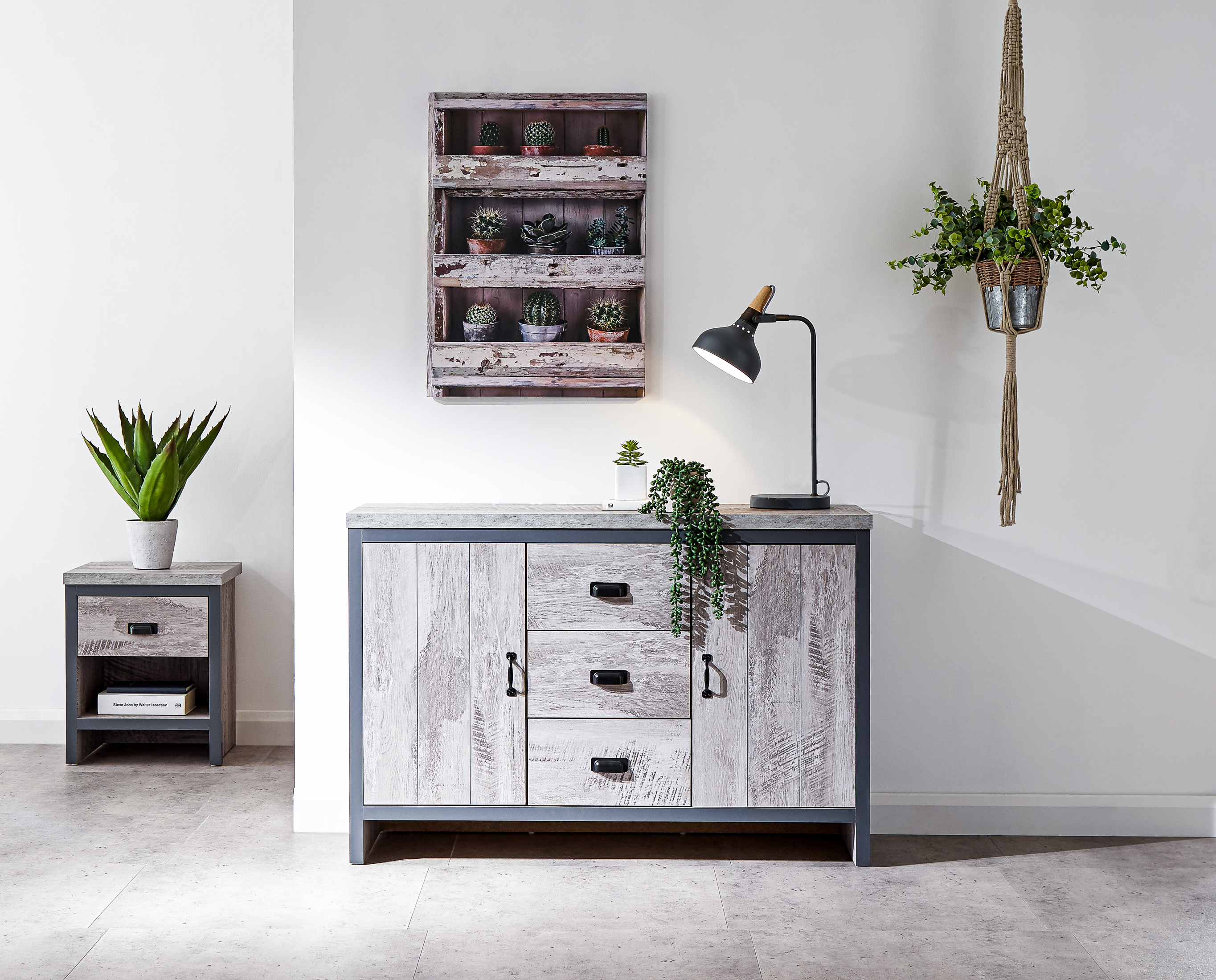 Boston 2 Door 3 Drawer Sideboard Grey - Campbell Craft
