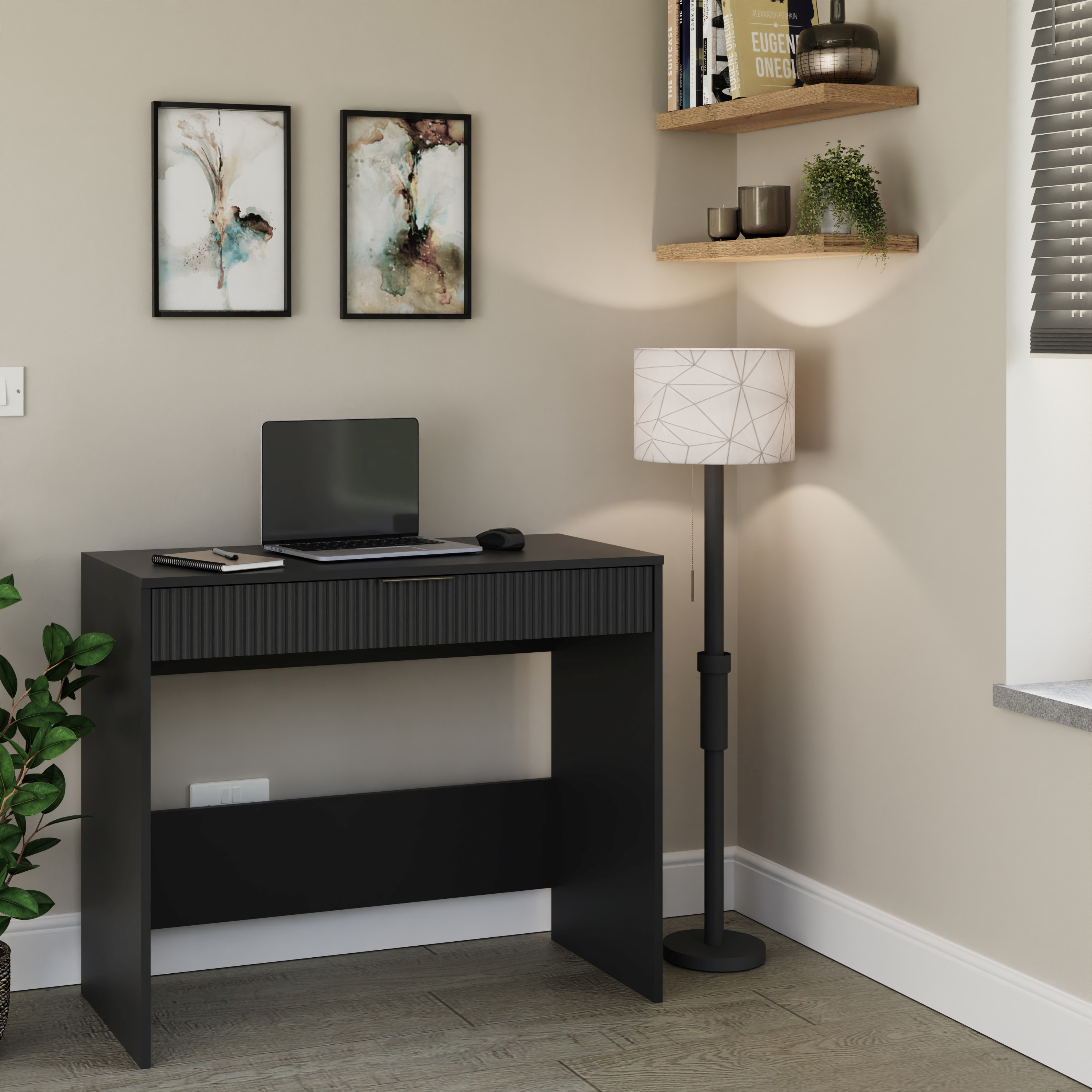 Dressing Table - RANKIN Dresser Black 90cm - Campbell Craft