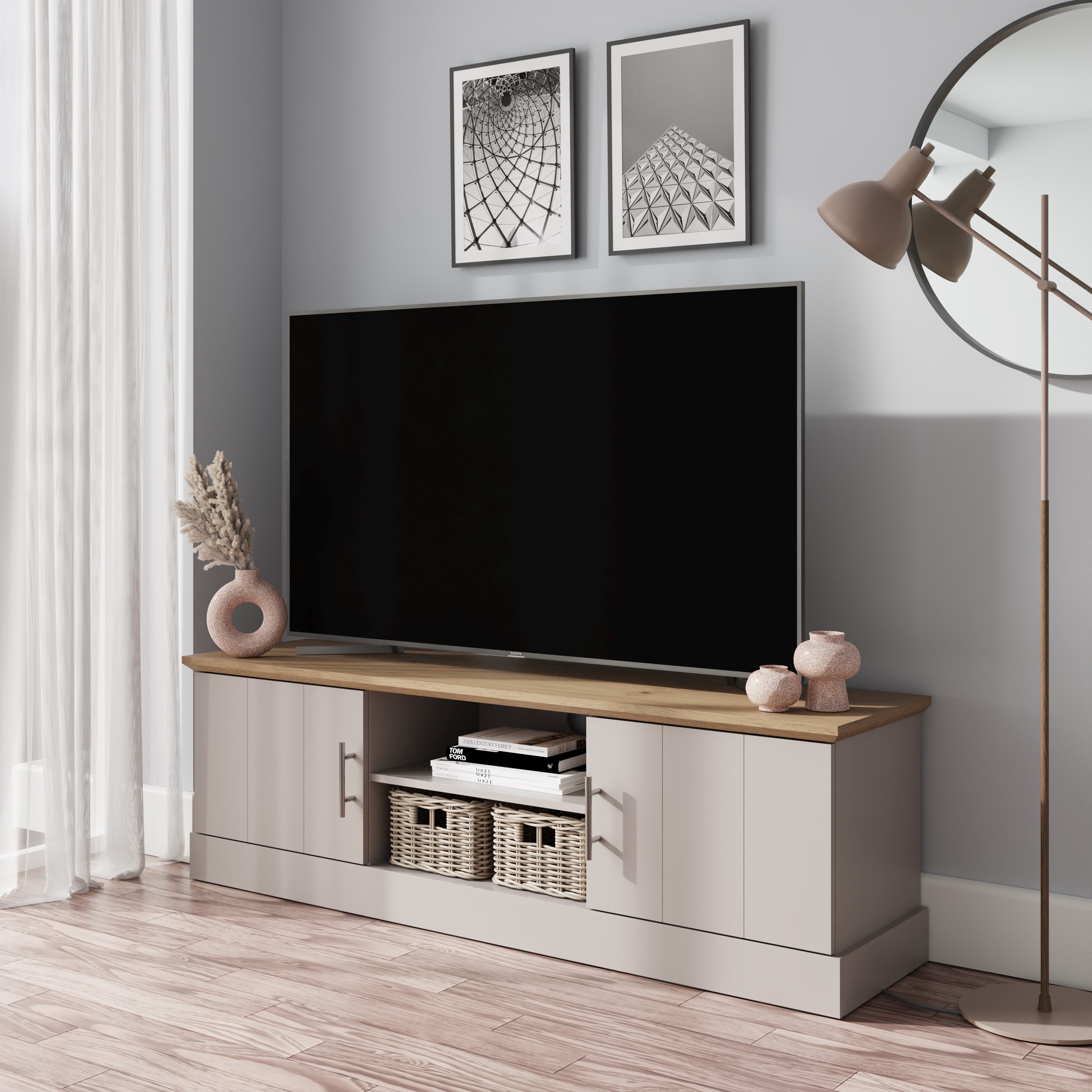 Kendal Large Tv Unit Grey - Campbell Craft