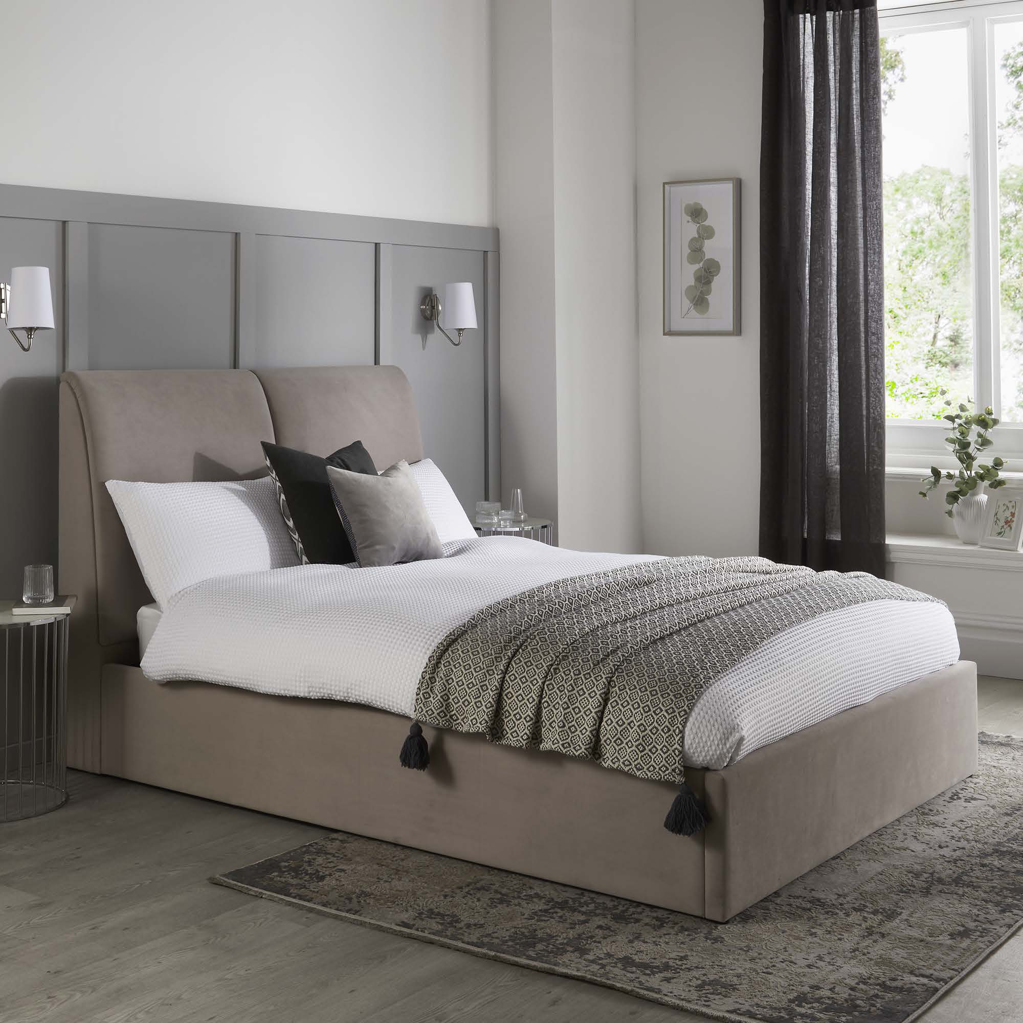 Double Bed - MONTREAU 4ft6 Ottoman Natural - Campbell Craft