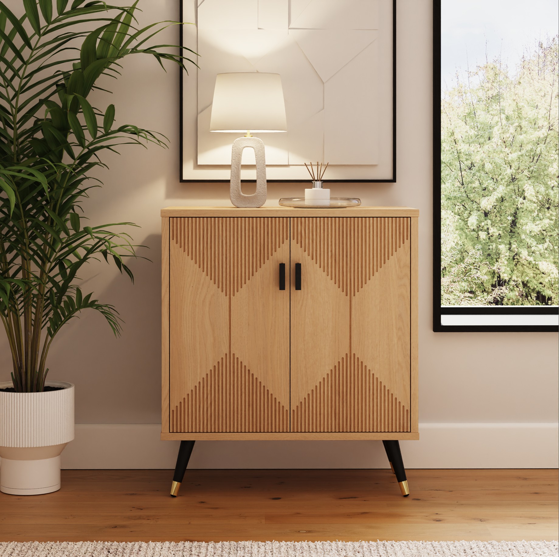 AURELIA Accent 2 Door Sideboard - Oak - Campbell Craft