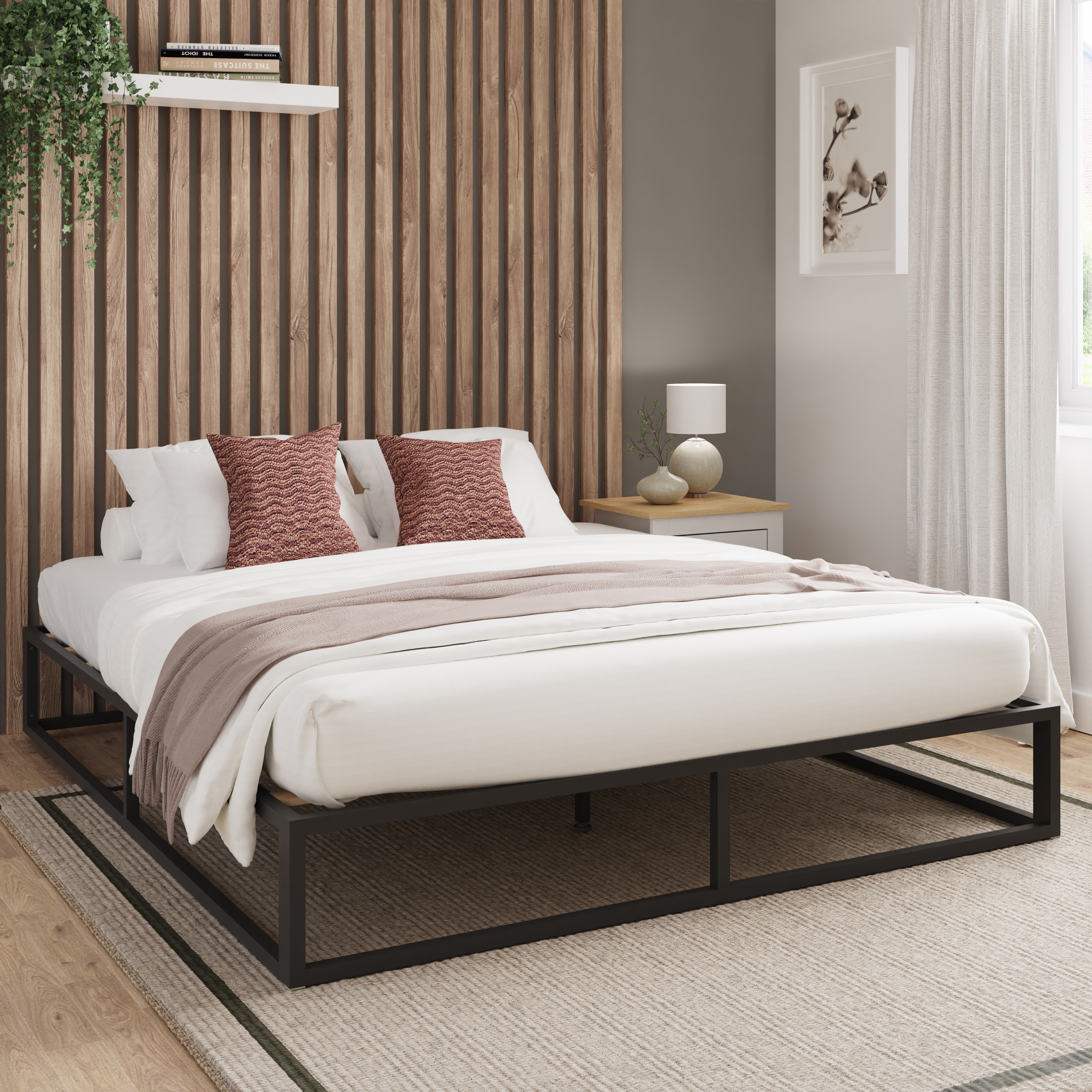 Platform Bed 135cm Black - Campbell Craft