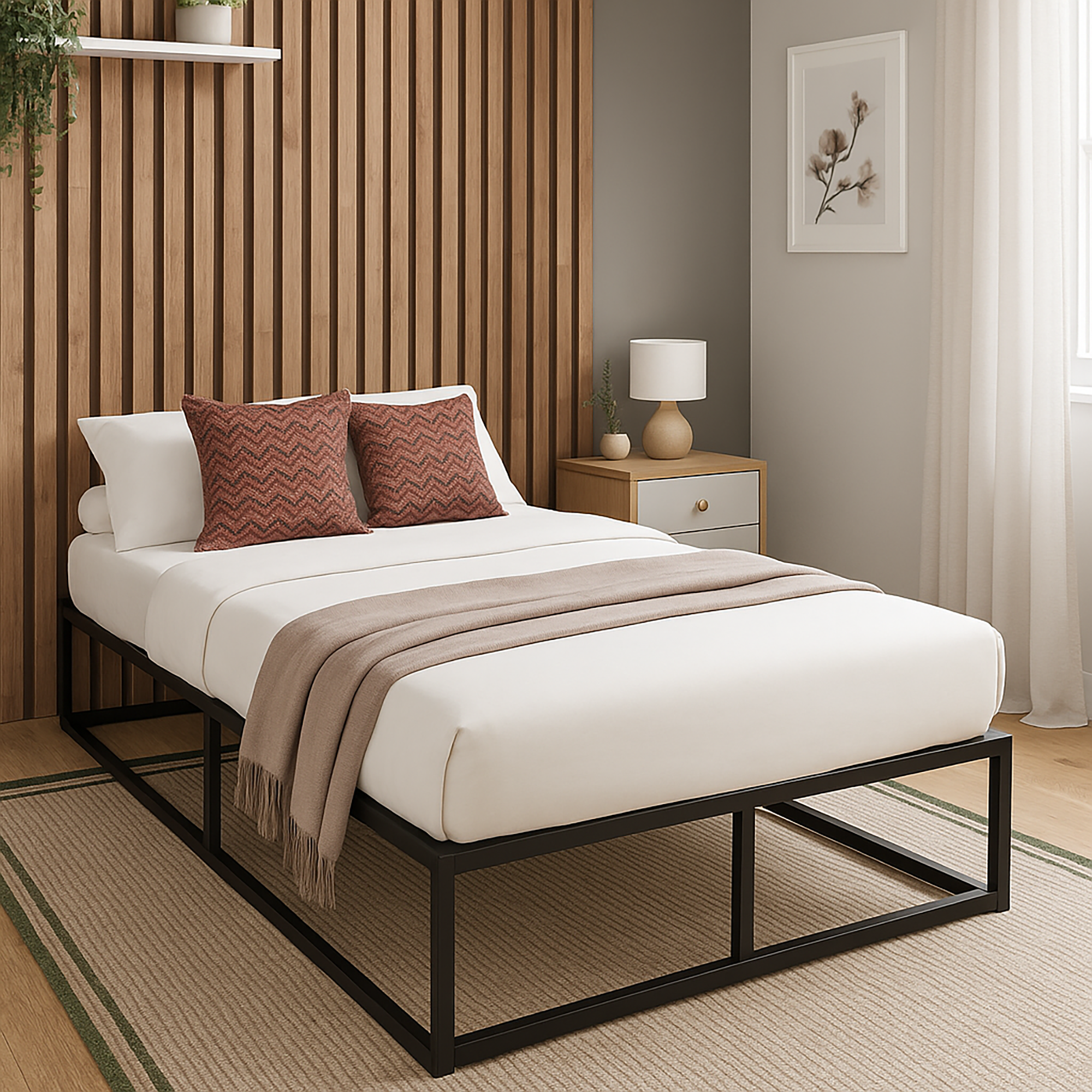 Single Bed - TUSCON 3ft Metal Bed Black - Campbell Craft