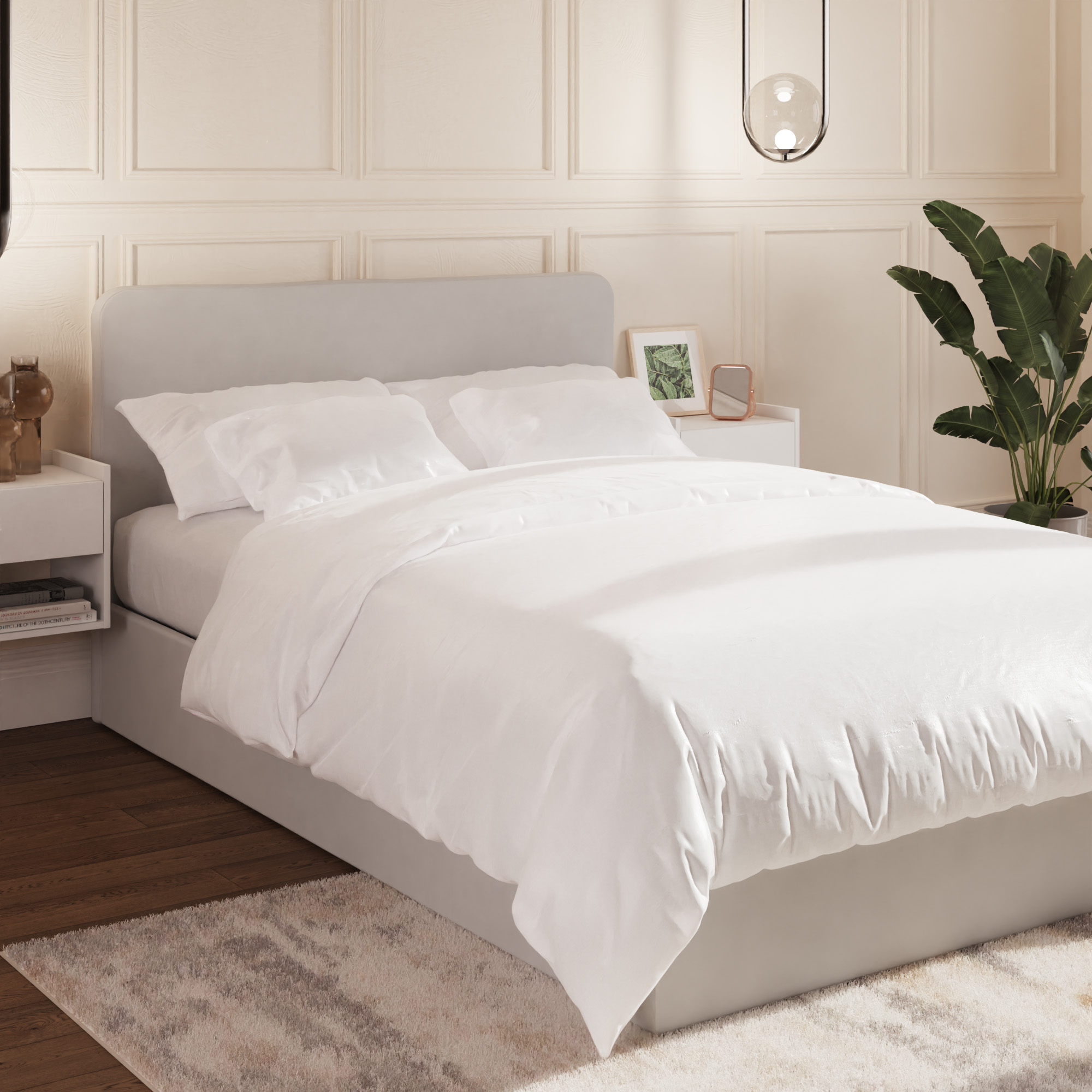 Kingsize Bed - CHESWICK 5ft Ottoman Soft Grey - Campbell Craft