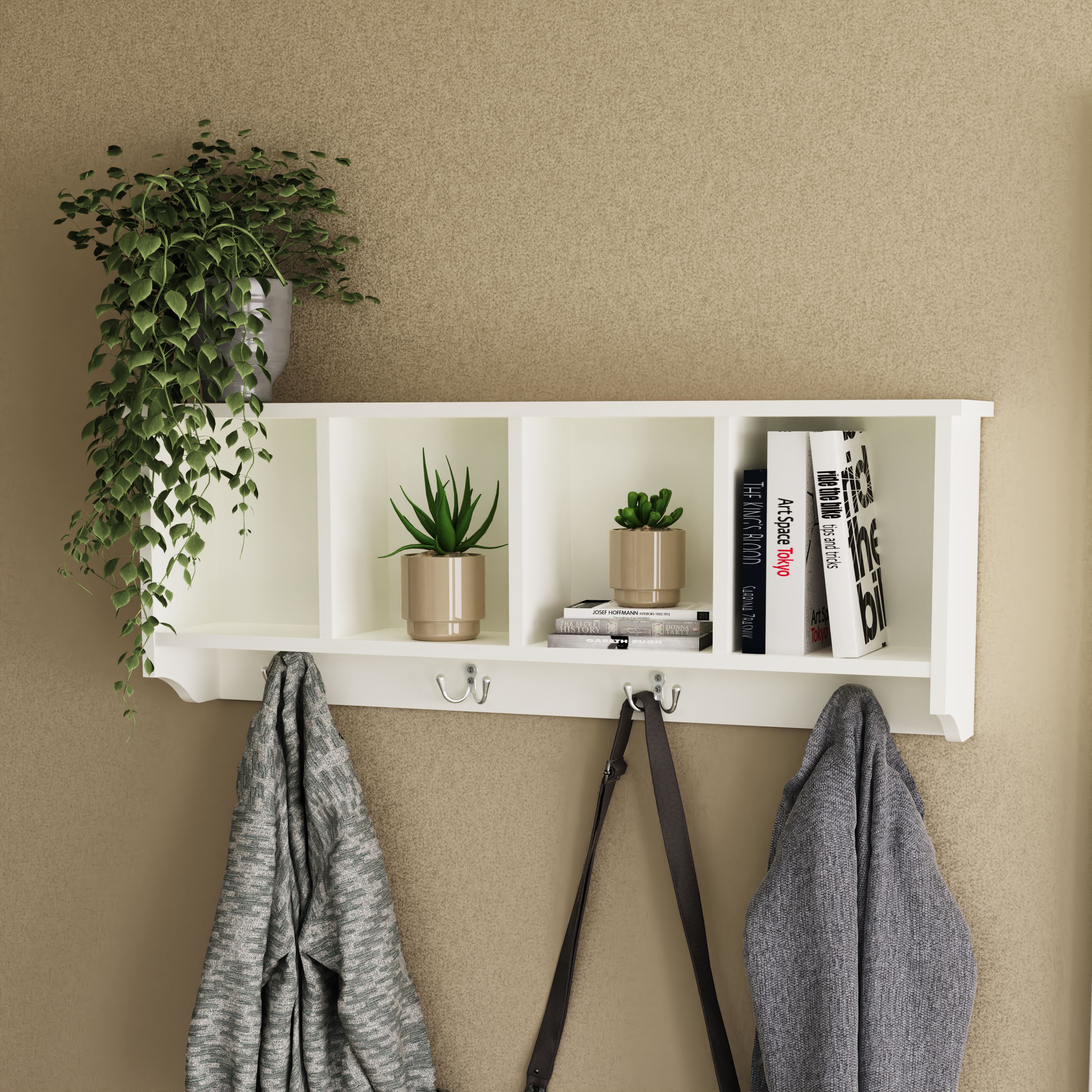 Kempton Wall Rack White - Campbell Craft