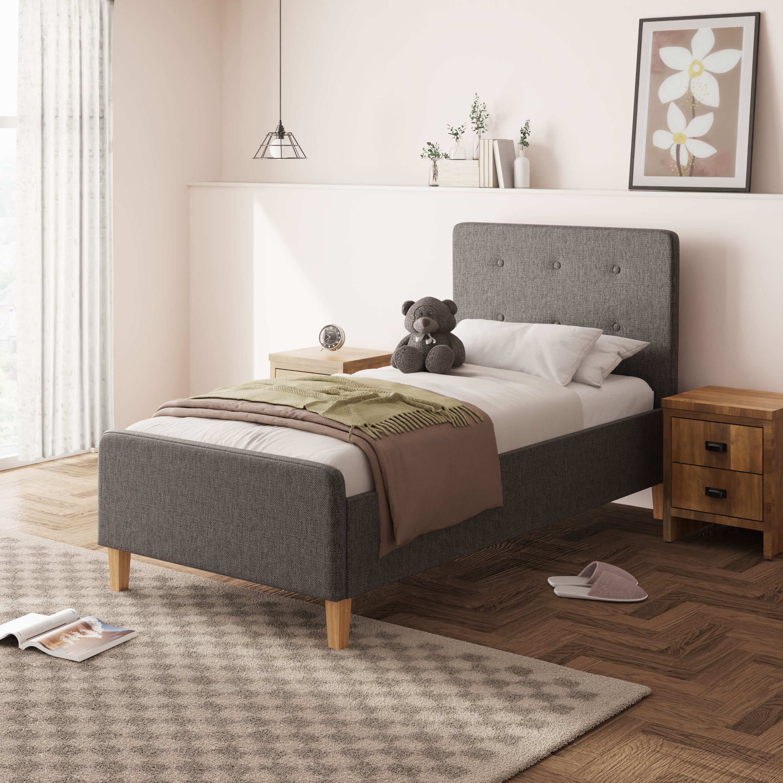 Ashbourne 90cm Ottoman Dark Grey - Campbell Craft