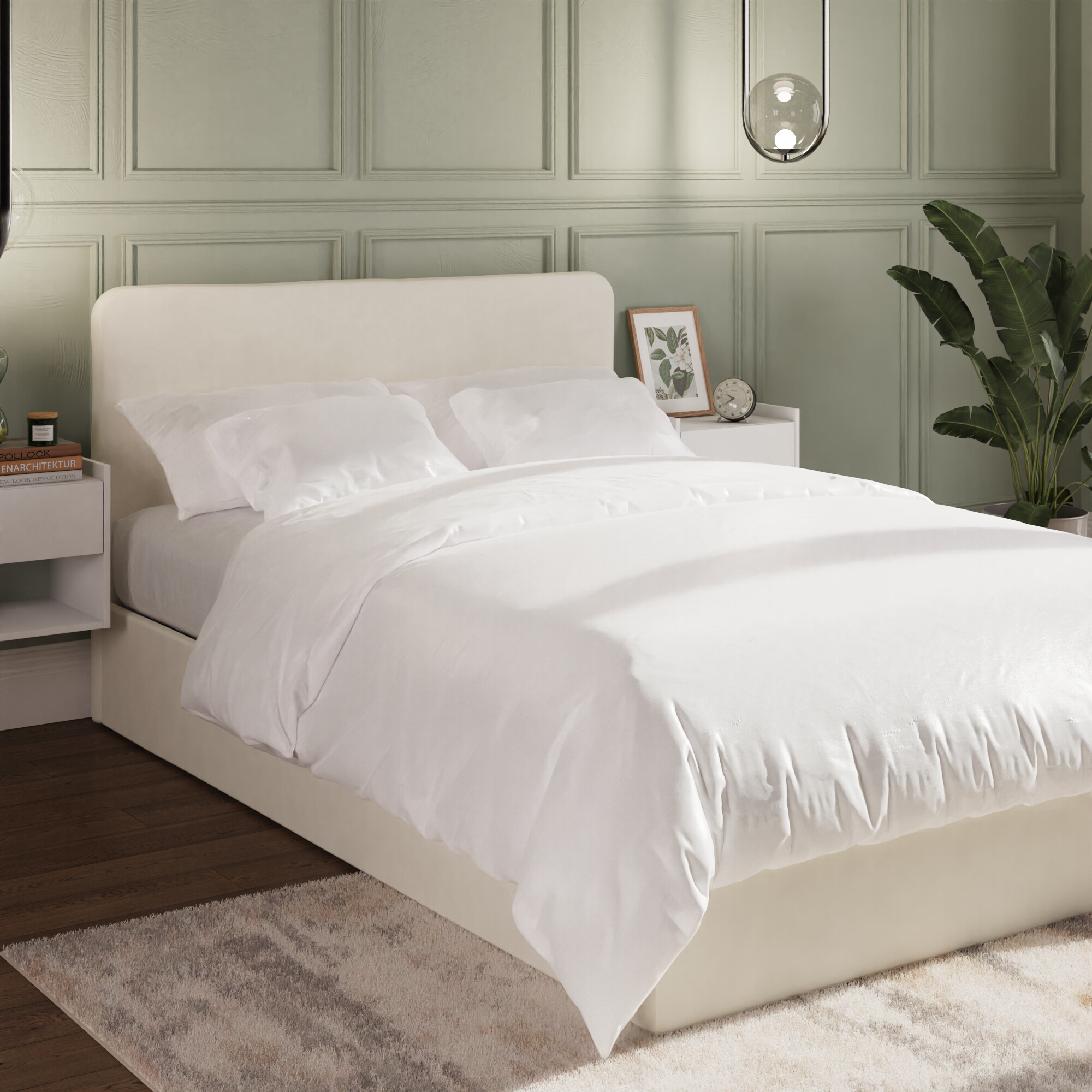 Double Bed - CHESWICK 4ft6 Ottoman Natural - Campbell Craft