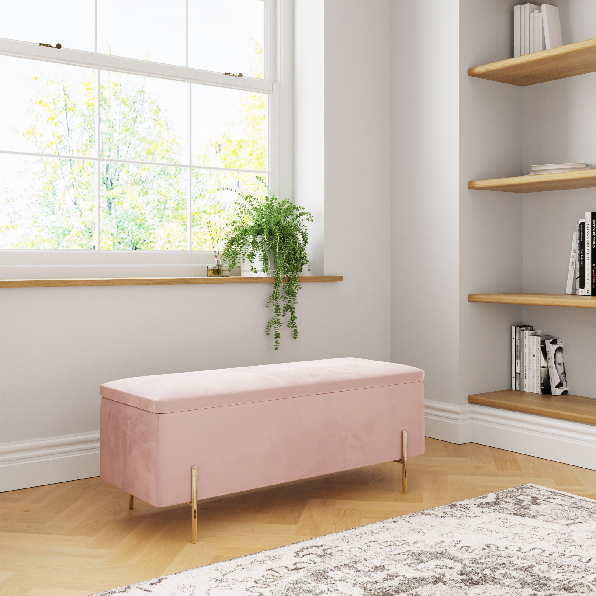 Mystica Ottoman Storage Bench Blush Pink - Campbell Craft