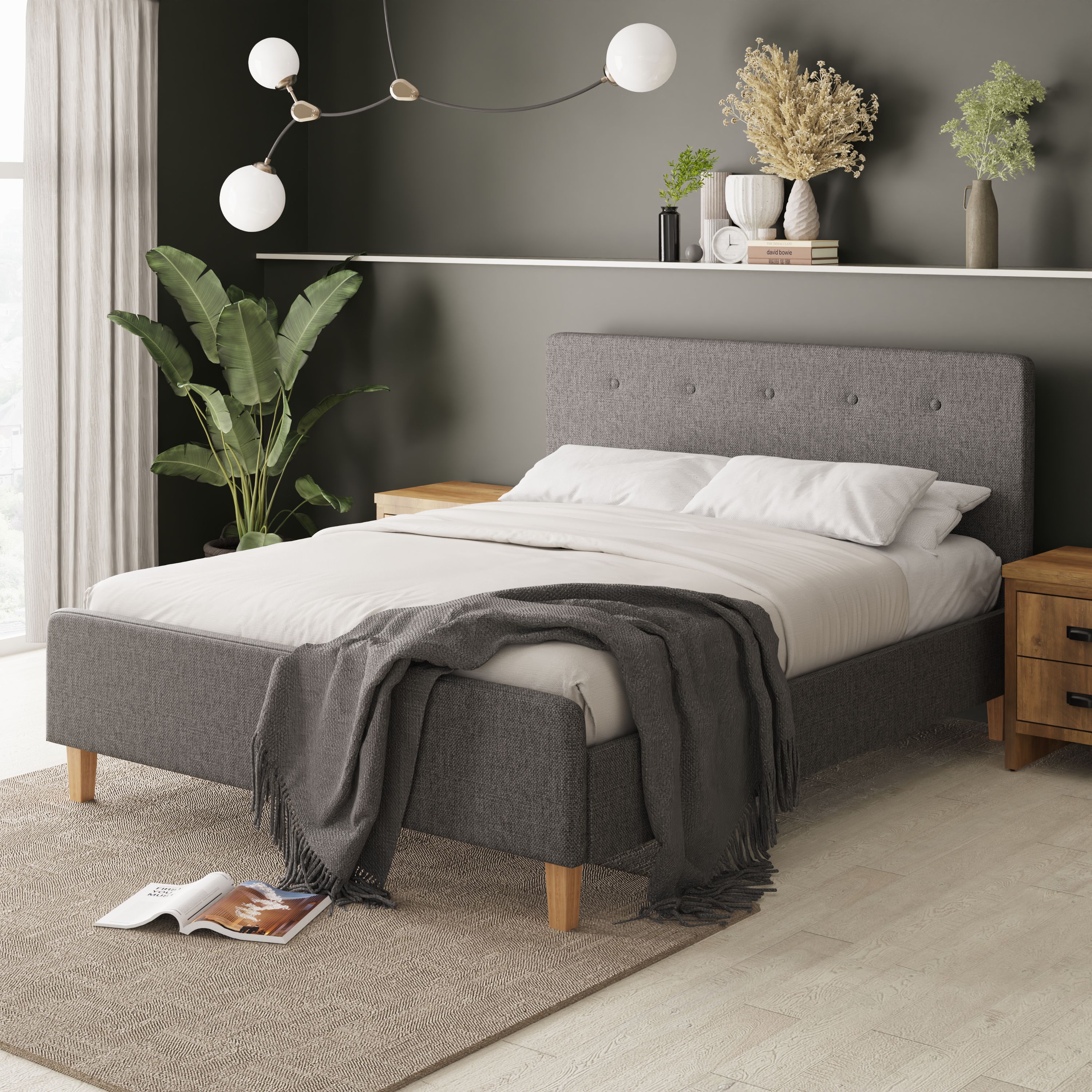 Ashbourne Kingsize 150cm Bedstead Grey - Campbell Craft