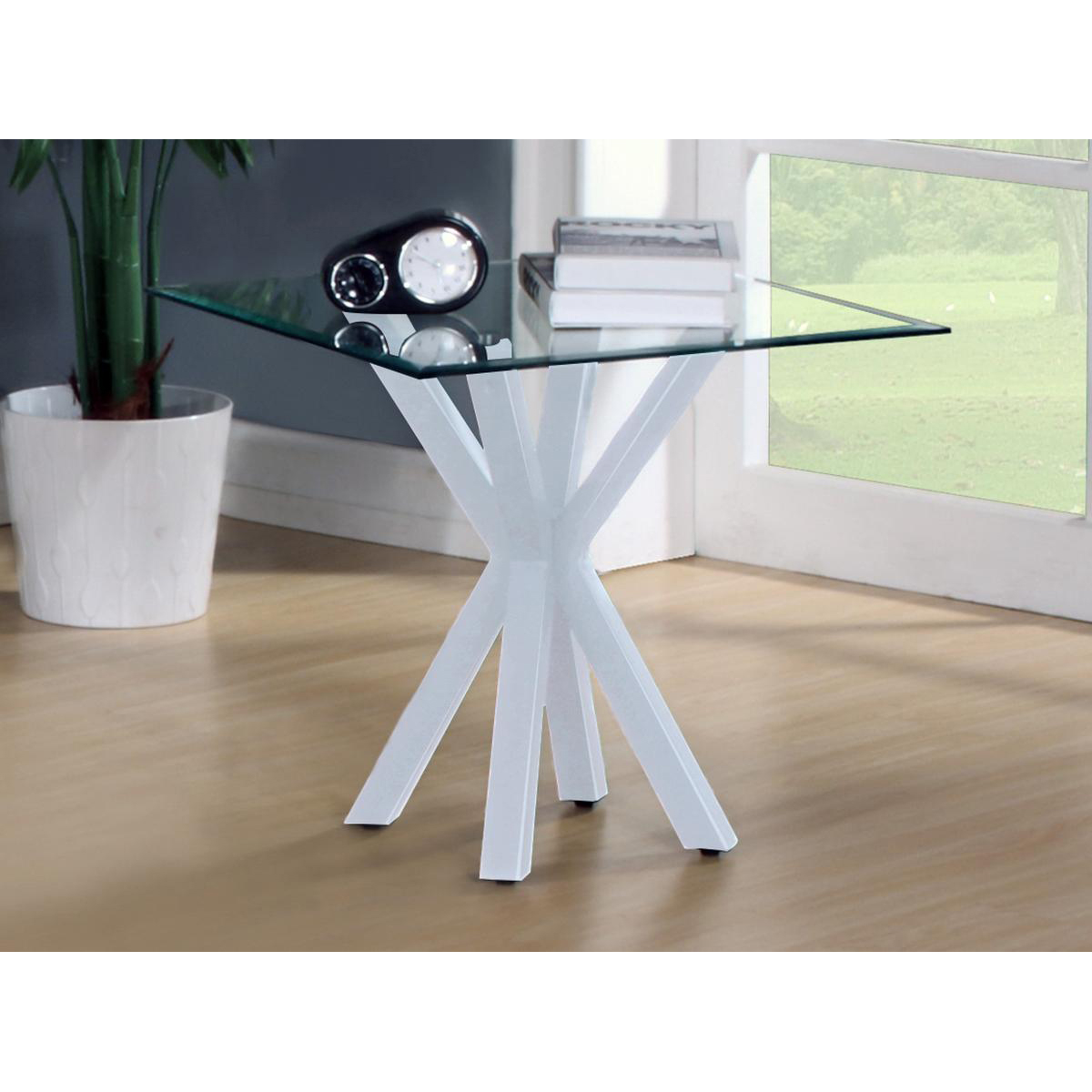 Marlow High Shine Gloss Lamp Table Contemporary Elegance in White - Sigrid Mills