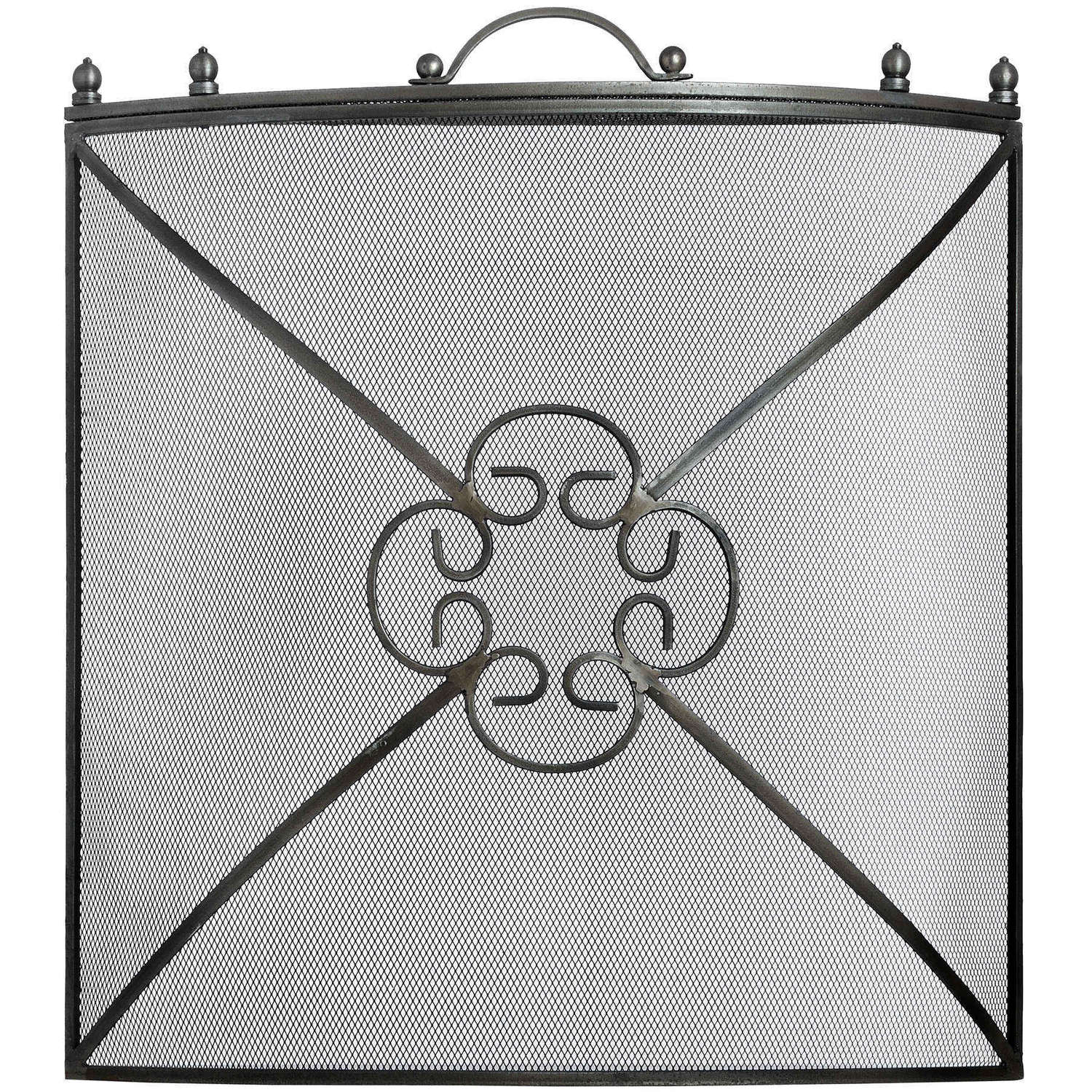 Mesh Fireguard In Antique Pewter Finish - Corinthia Corner
