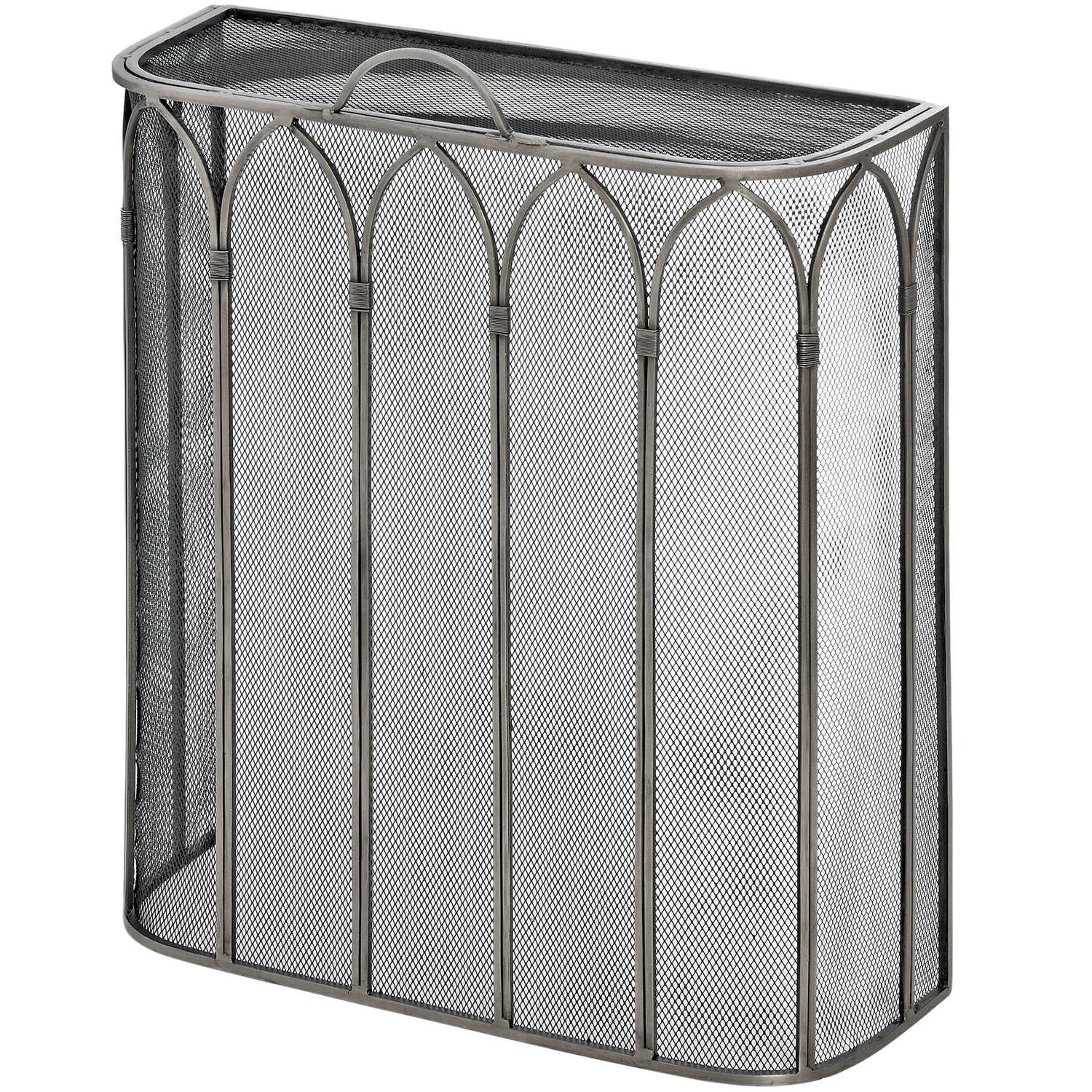 Gothic Antique Pewter Firescreen - Black - Corinthia Corner