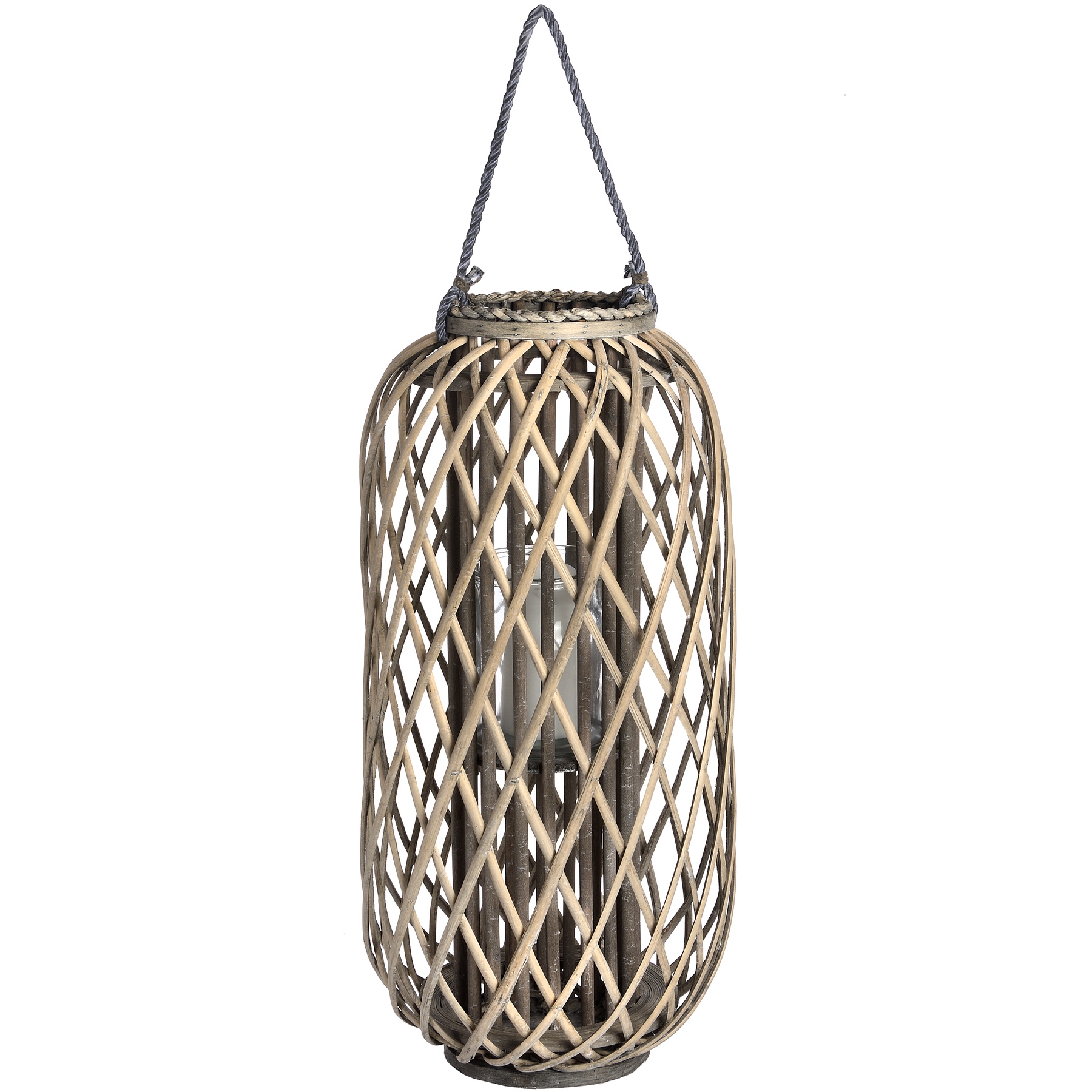 Standing Wicker Lantern - Large - Corinthia Corner