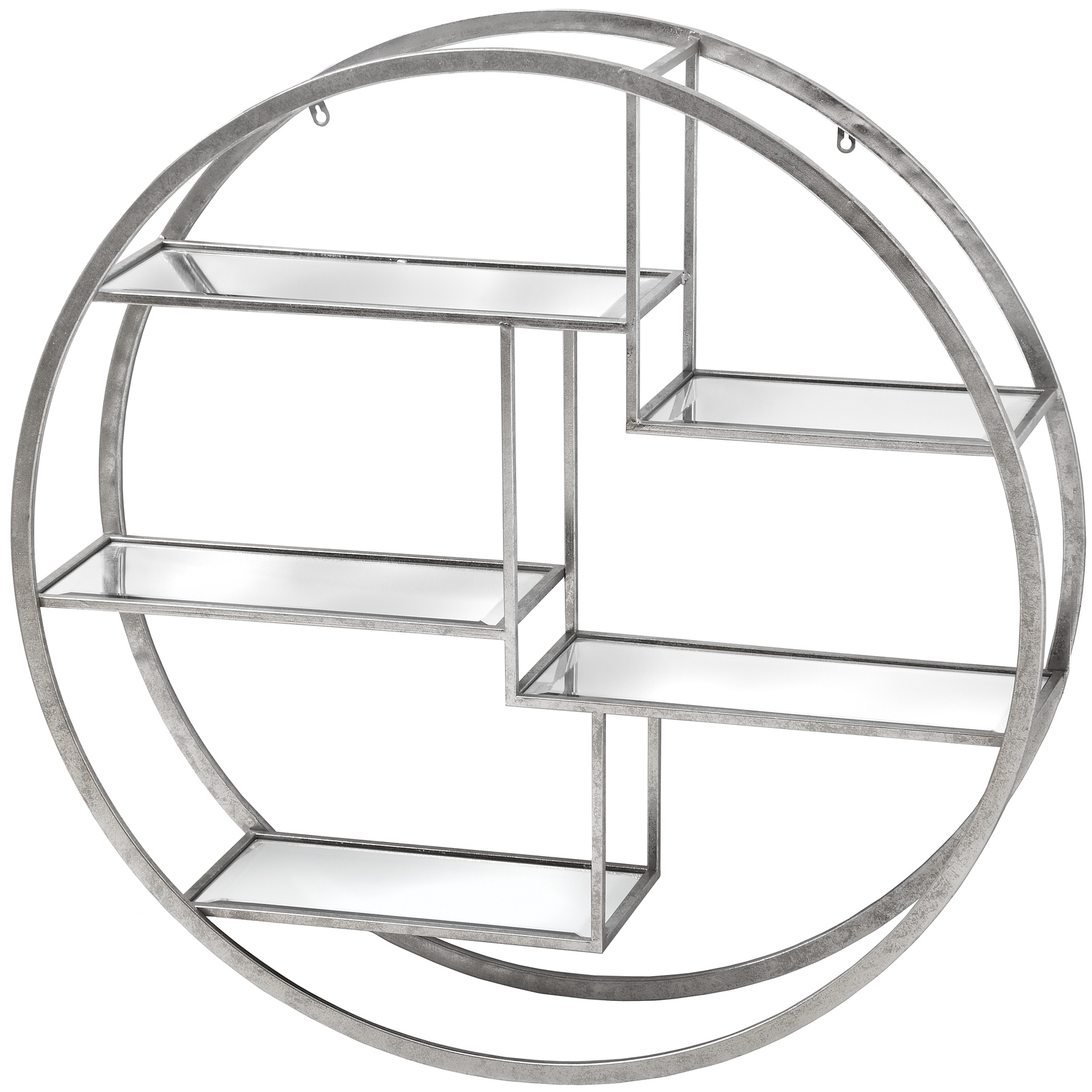 Large Circular Wall Hanging Multi Shelf - Silver - Corinthia Corner
