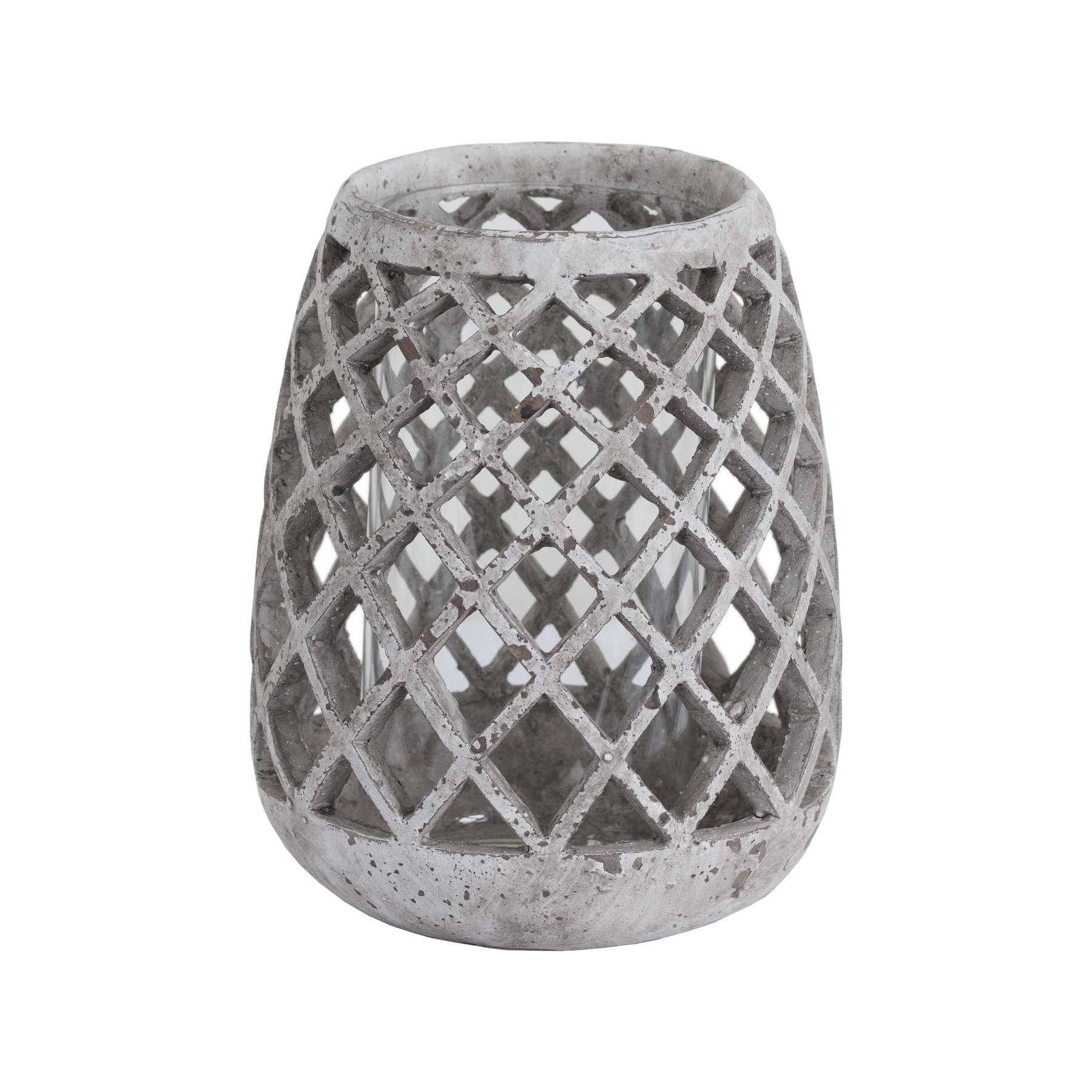 Conical Ceramic Lattice Hurricane Lantern - Large