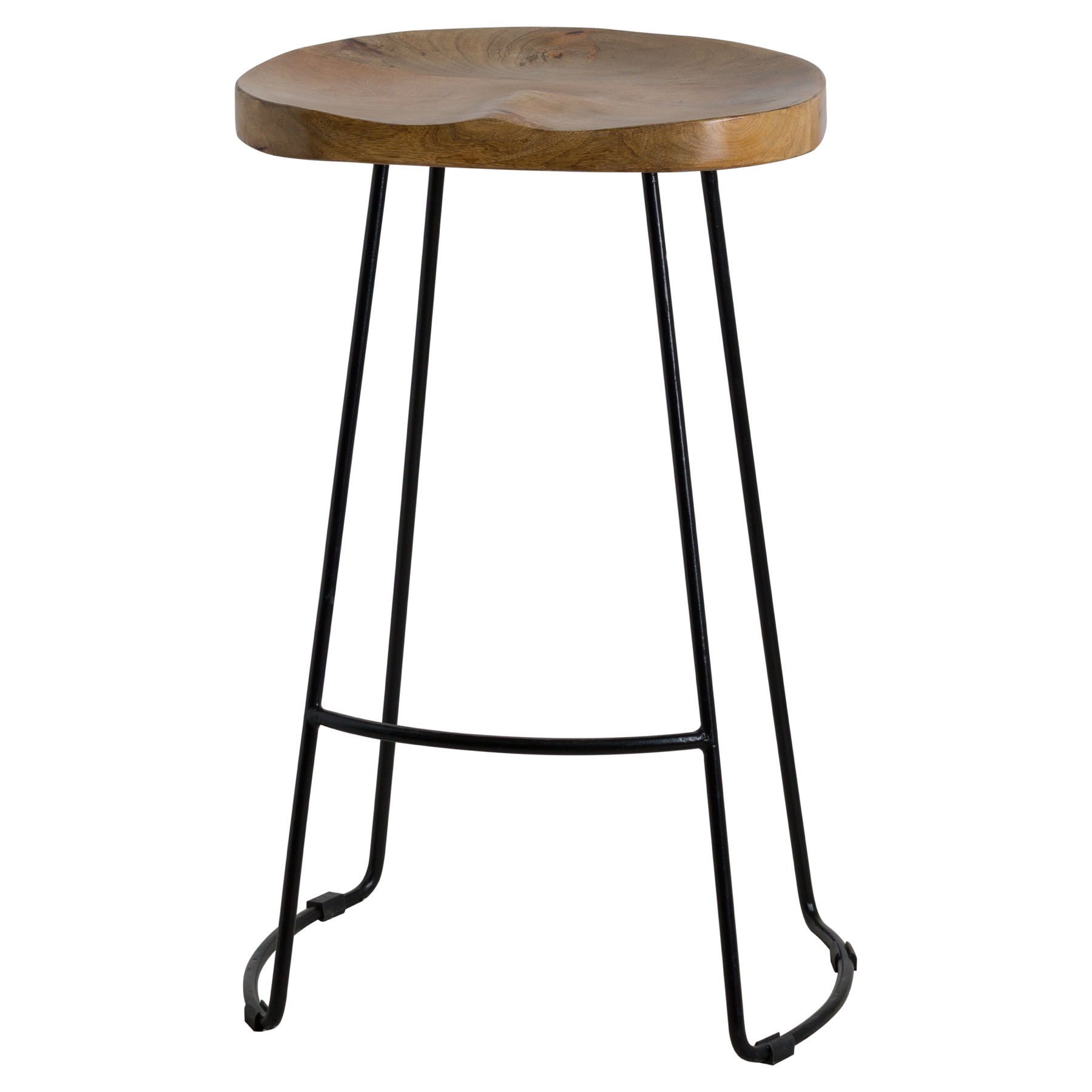 Franklin Hardwood Shaped Barstool - Silver - Corinthia Corner