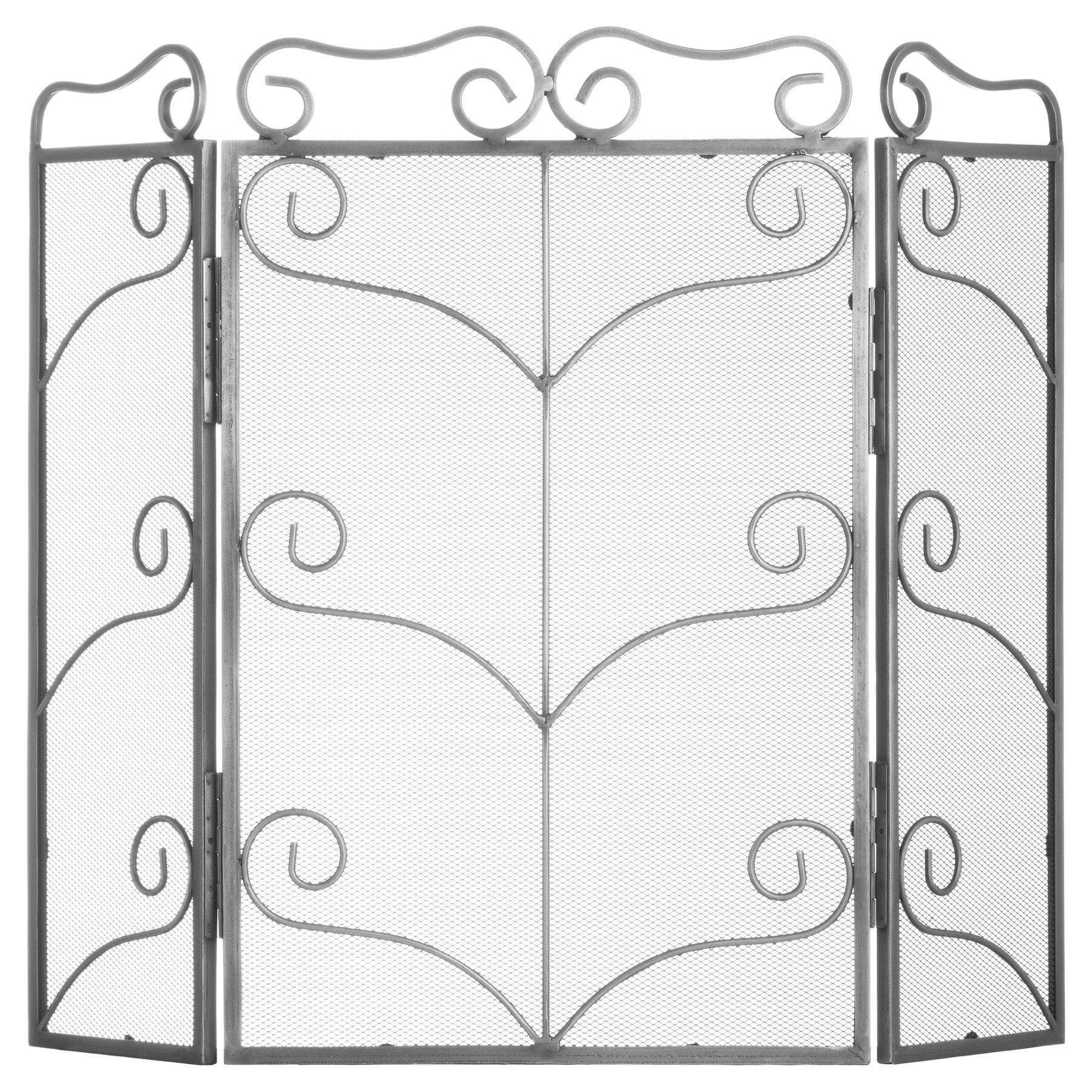 Heavy Antique Silver Fire Screen - Large - Corinthia Corner